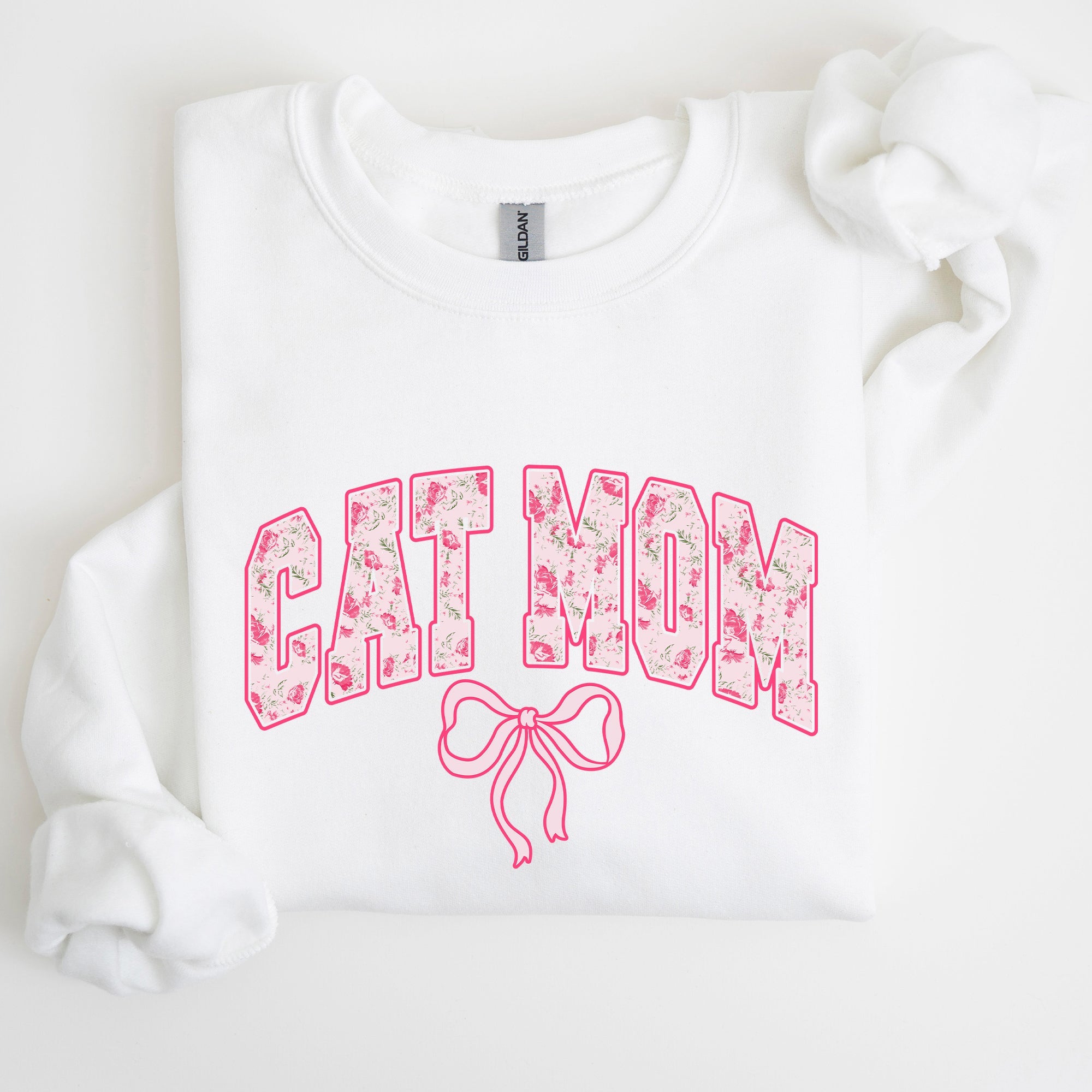 Cat Mom Coquette Pink Bows Trend Girly Soft Girl Era Design Graphic Chic Sweatshirt