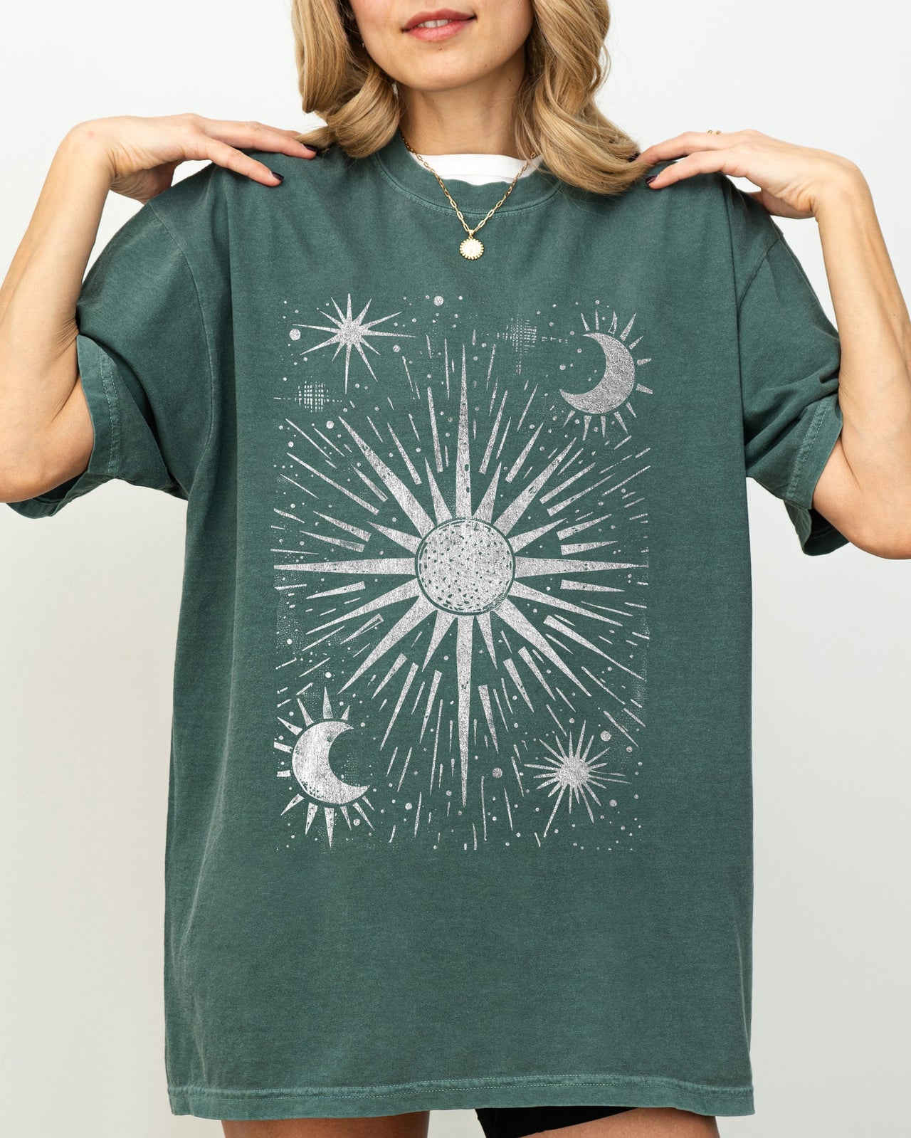 Celestial Stars, Moon, Mystical, Space Night Sky Print Limited Edition Comfort Colors Tee