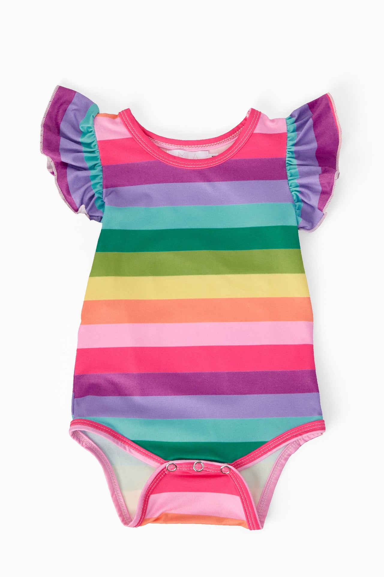 Cheerful Stripes S/S Flutter Bodysuit