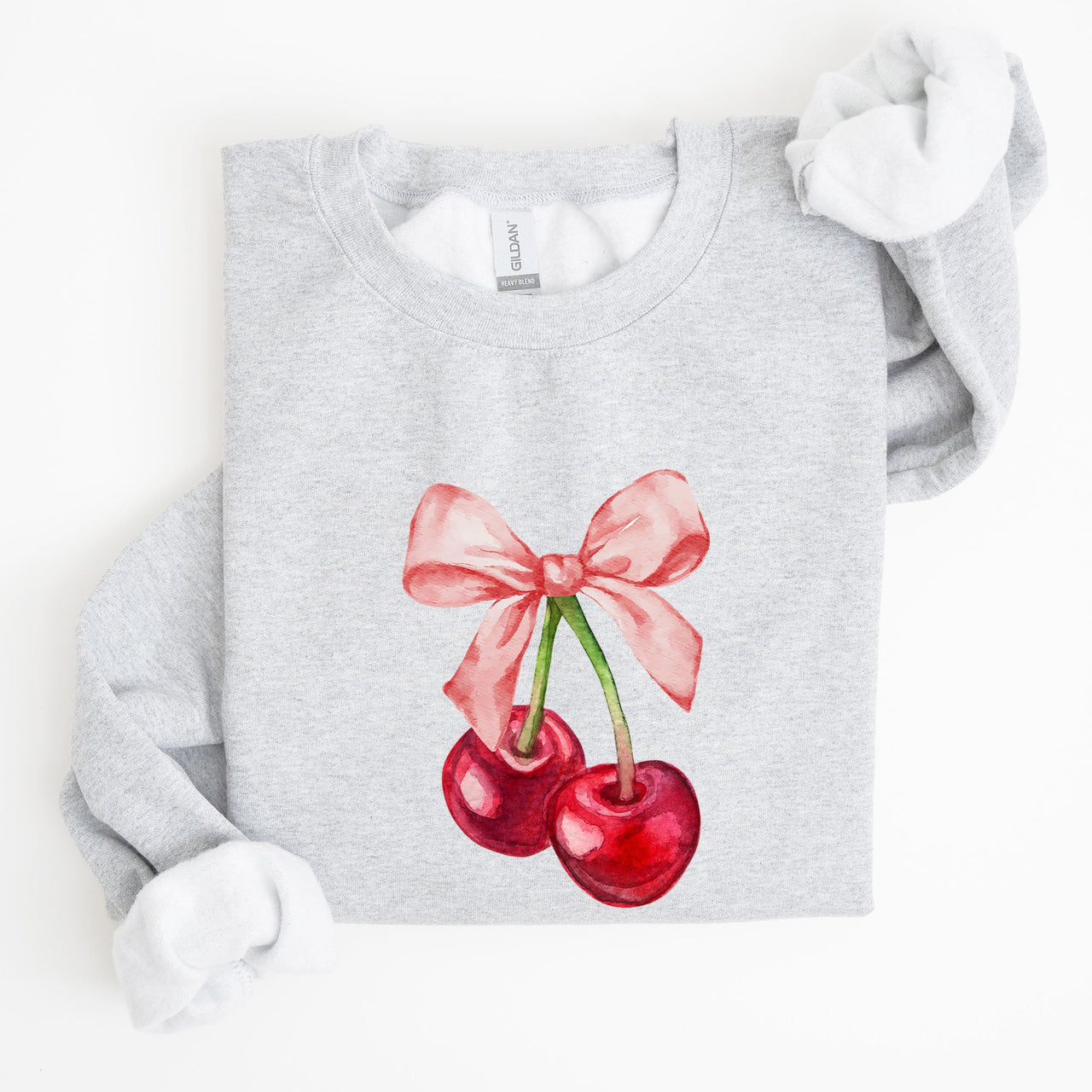 Cherries Pink Bows Coquette Girly Soft Girl Era Limited Edition Graphic Sweatshirt