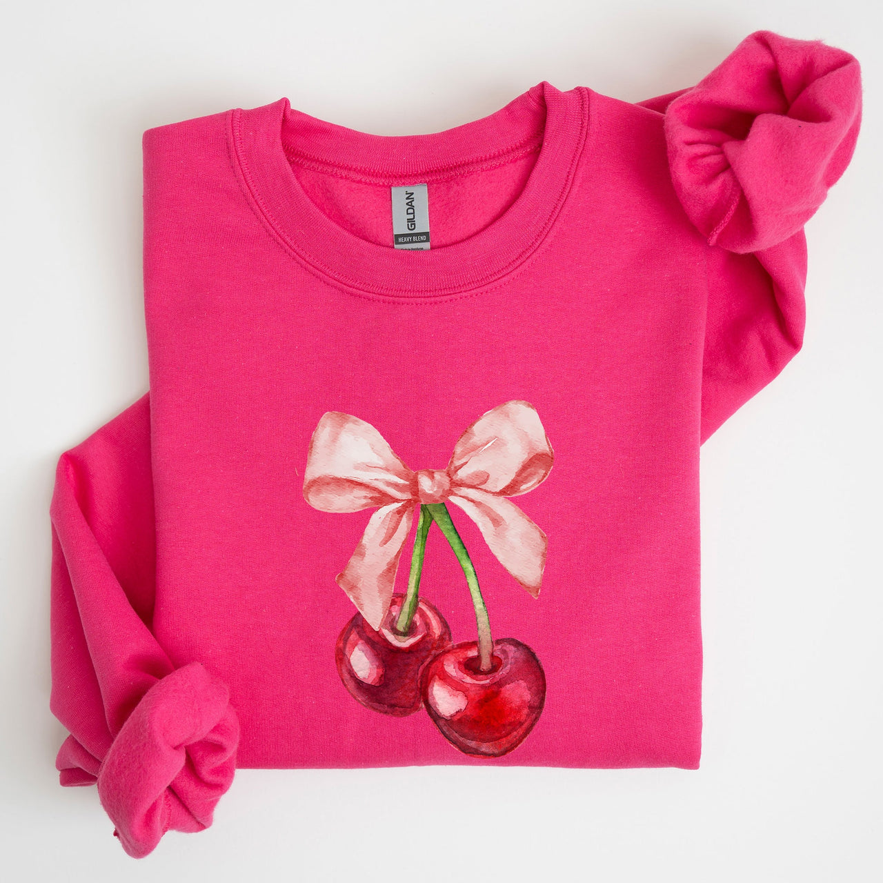 Cherries Pink Bows Coquette Girly Soft Girl Era Limited Edition Graphic Sweatshirt