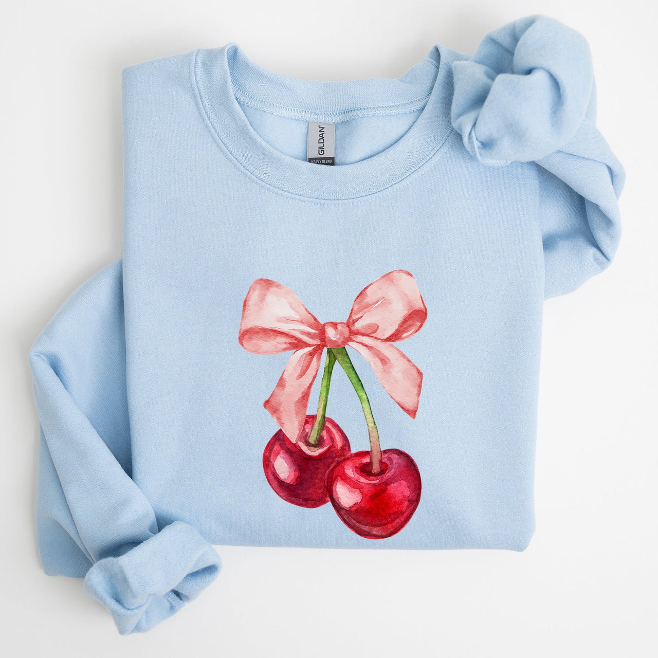Cherries Pink Bows Coquette Girly Soft Girl Era Limited Edition Graphic Sweatshirt