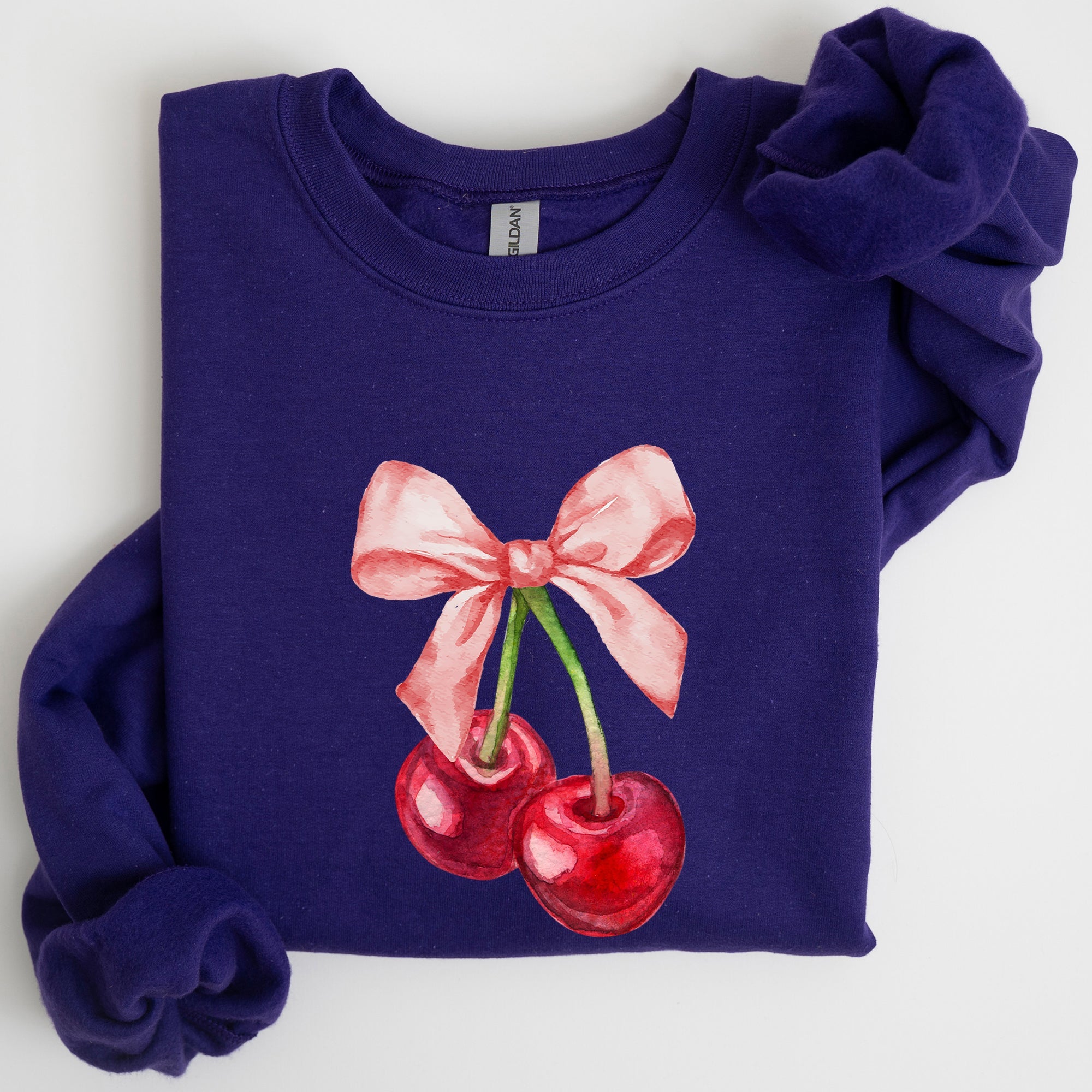 Cherries Pink Bows Coquette Girly Soft Girl Era Limited Edition Graphic Sweatshirt