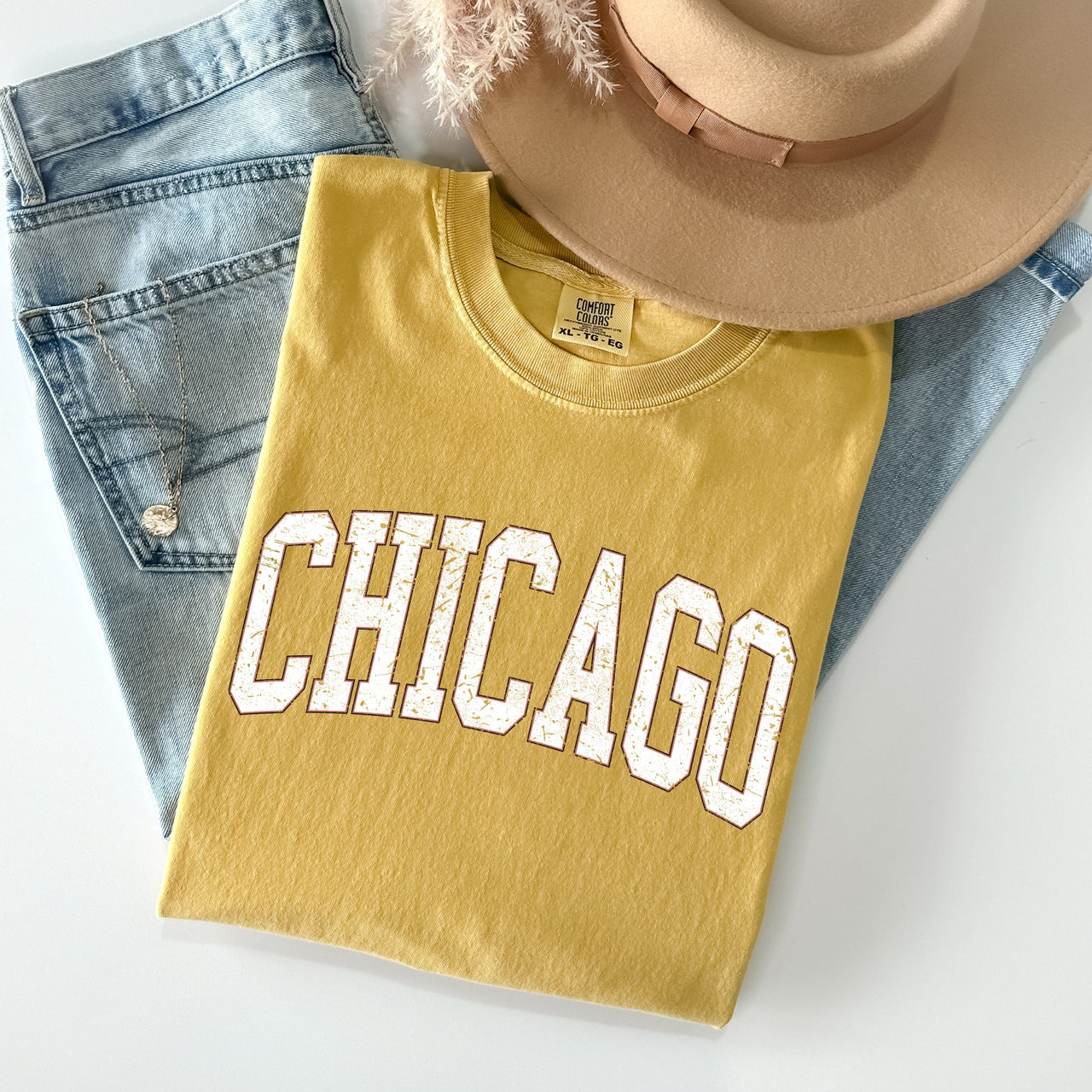 Chicago Football Big Game Touchdown Tailgate Party University College Comfort Colors Tee