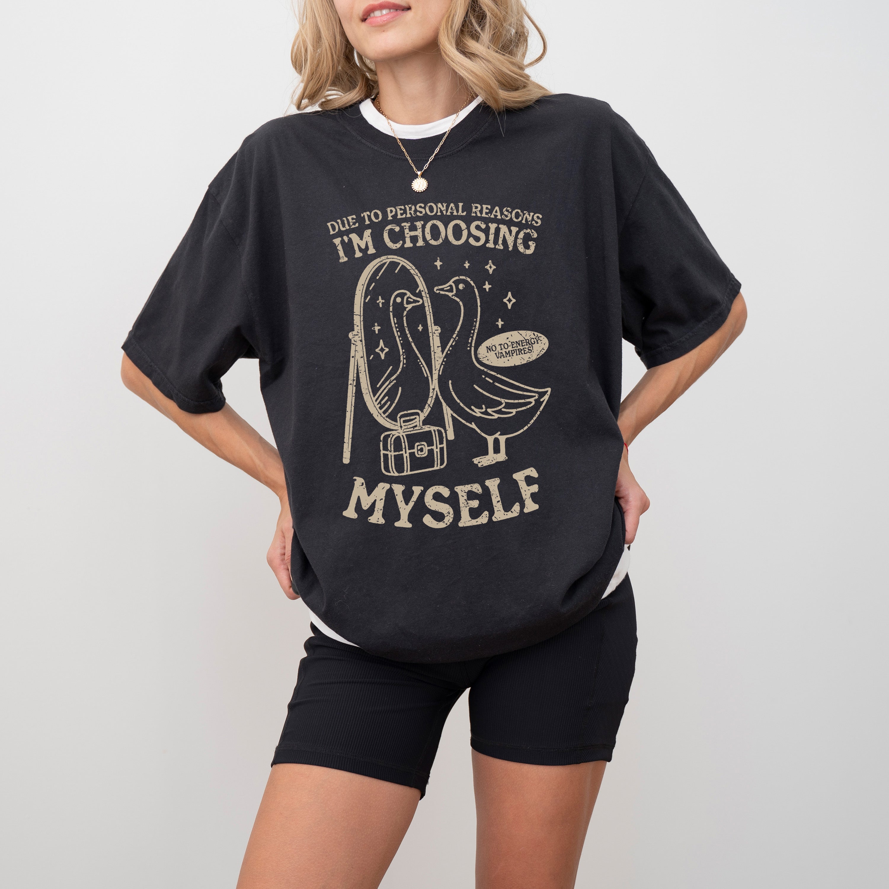 Choosing Myself Mental Health Self Care Meme Positive Reminder Daily Affirmation Comfort Colors Tee