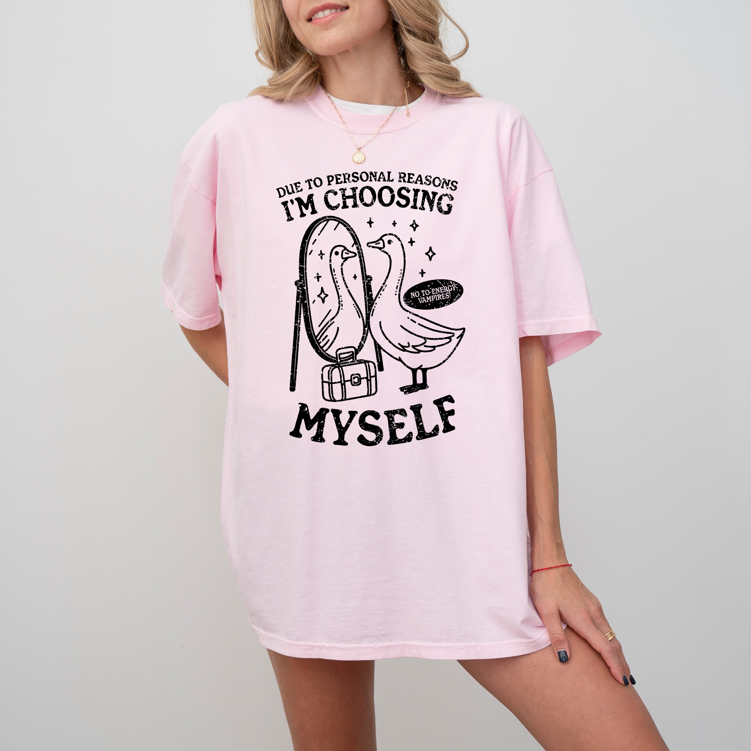 Choosing Myself Mental Health Self Care Meme Positive Reminder Daily Affirmation Comfort Colors Tee