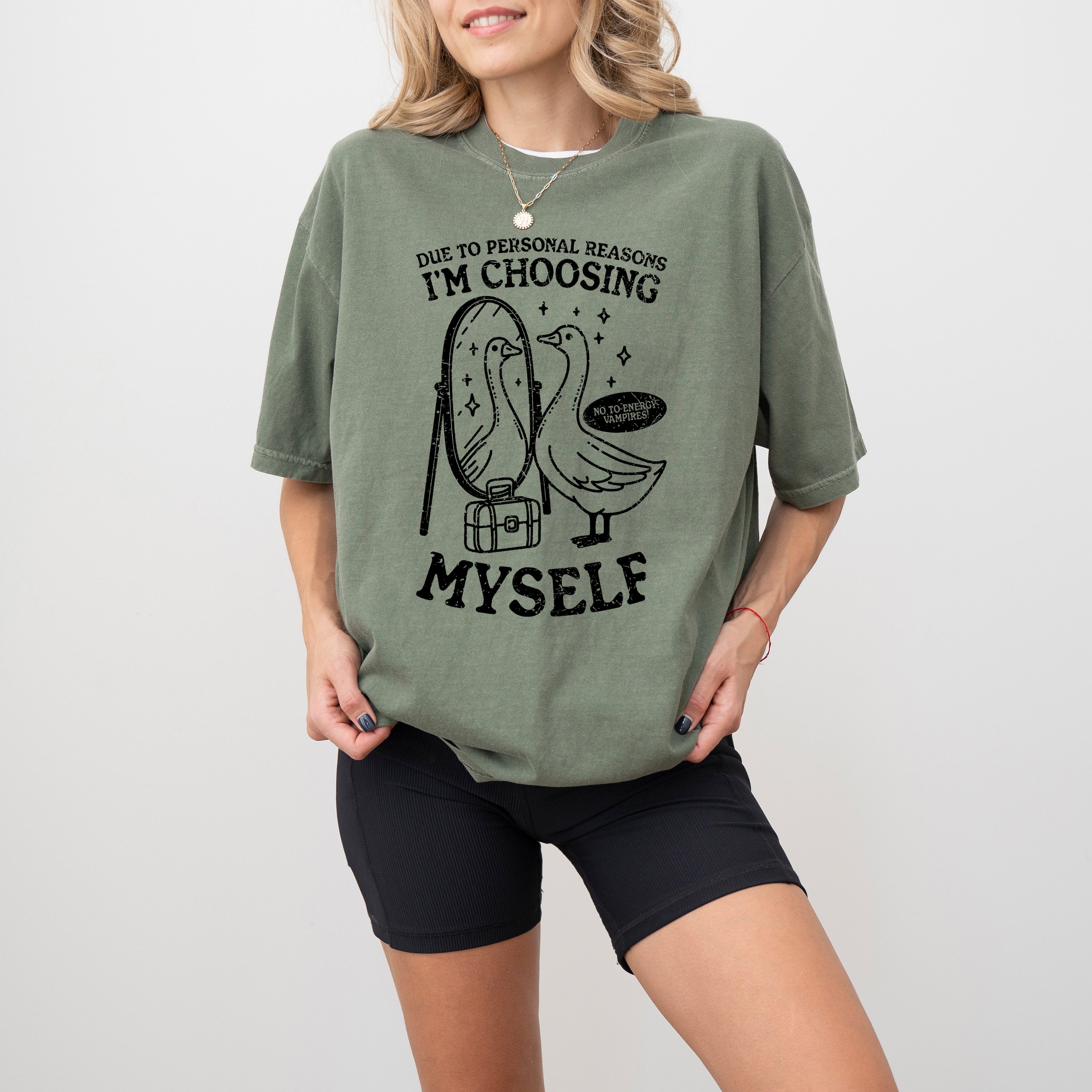 Choosing Myself Mental Health Self Care Meme Positive Reminder Daily Affirmation Comfort Colors Tee