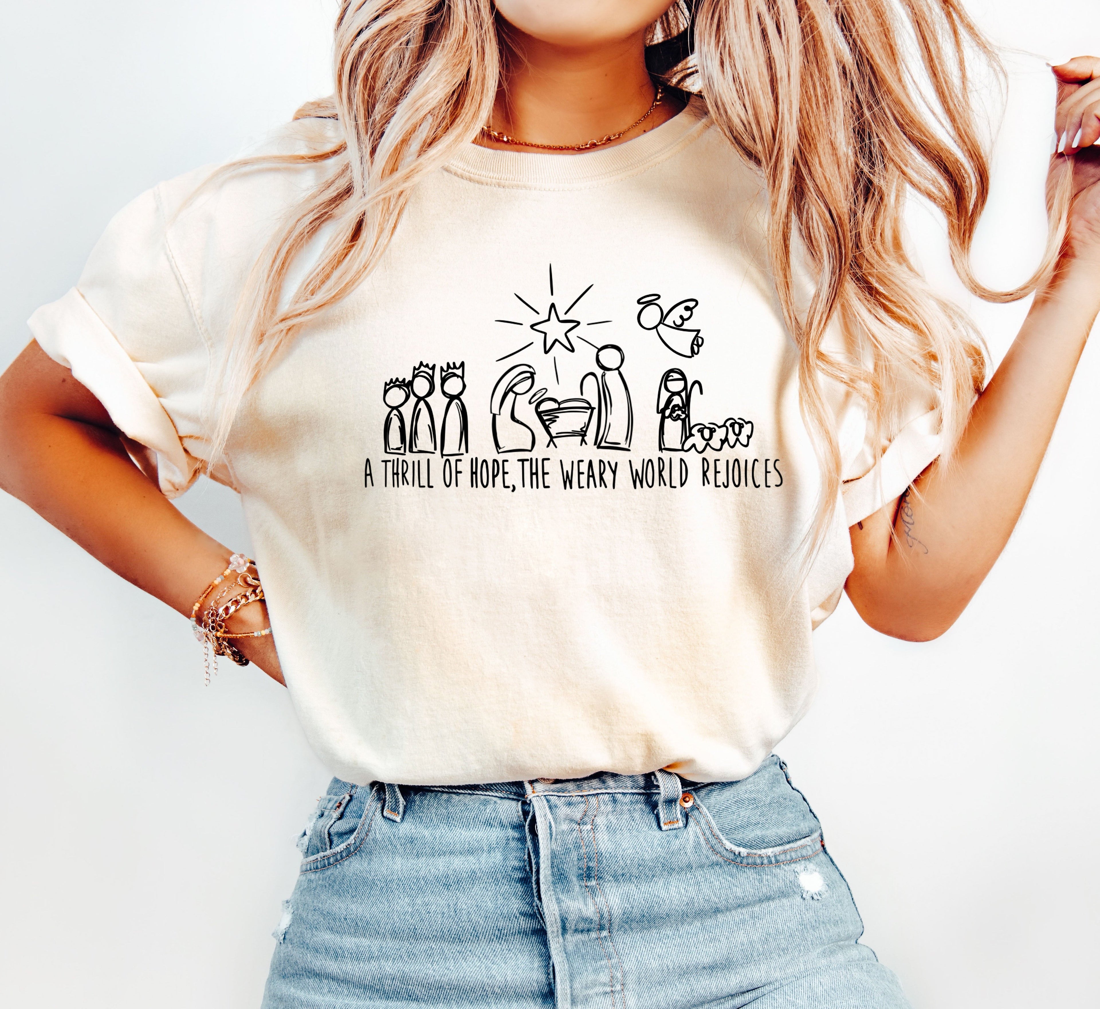 Chic Nativity A Thrill Of Hope Comfort Colors Tee