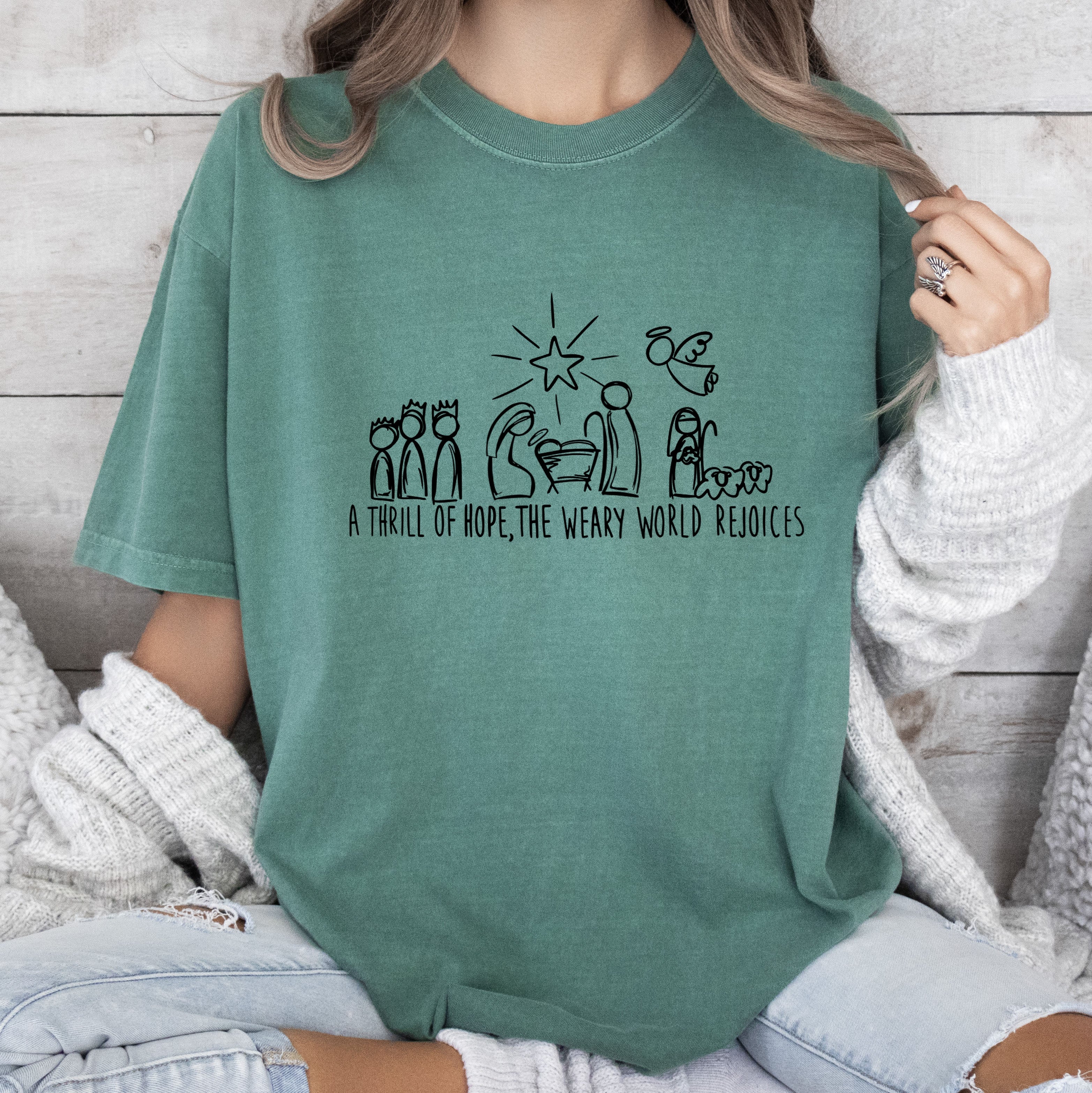 Chic Nativity A Thrill Of Hope Comfort Colors Tee