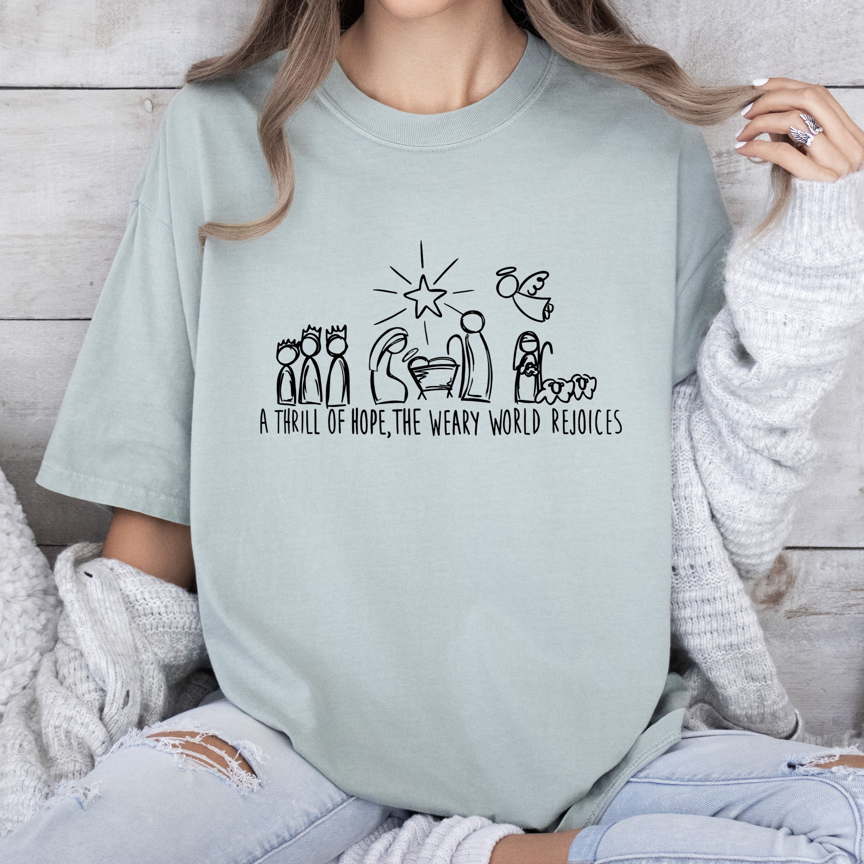 Chic Nativity A Thrill Of Hope Comfort Colors Tee