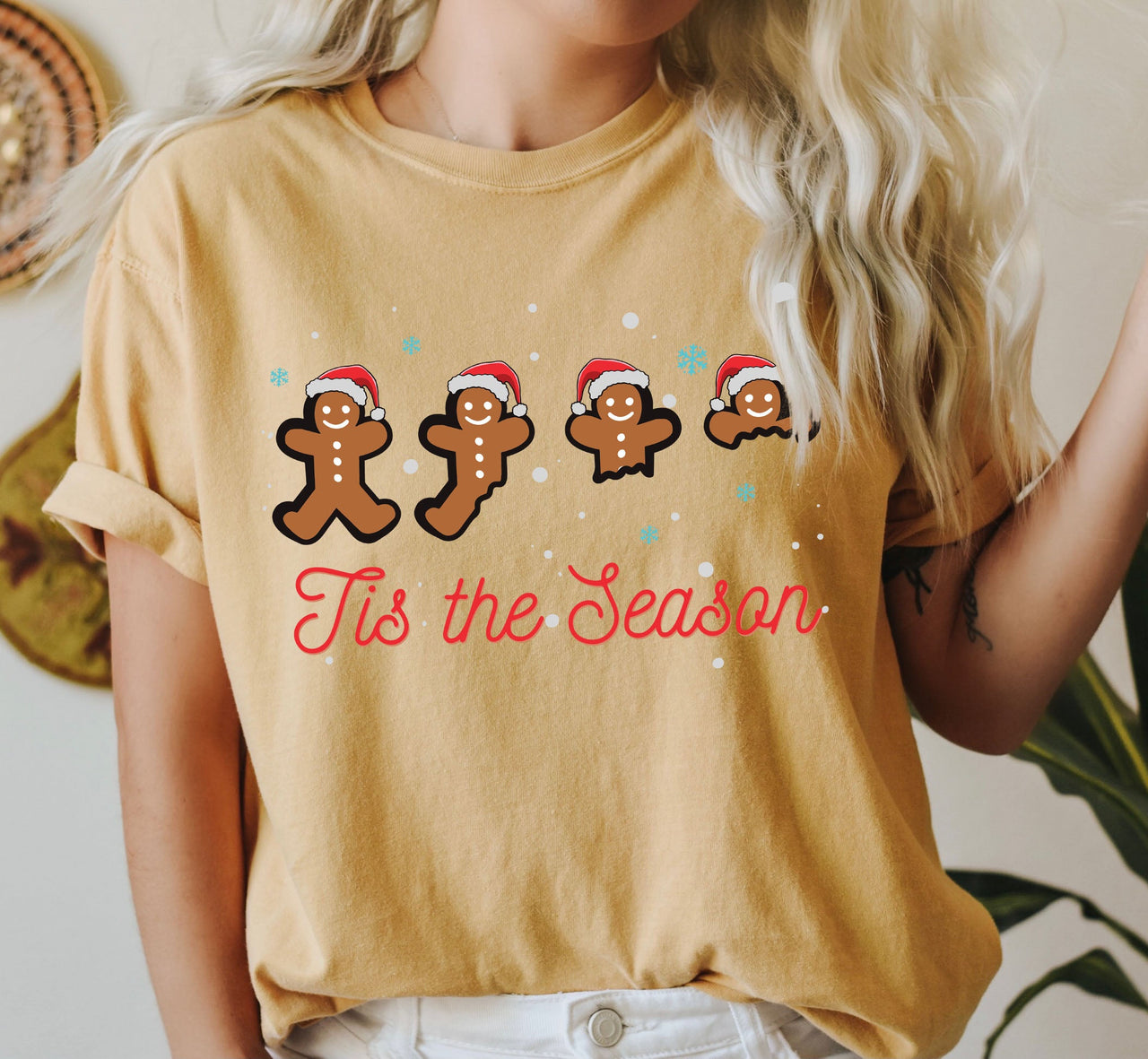 Tis The Season Retro Gingerbread Comfort Colors Tee