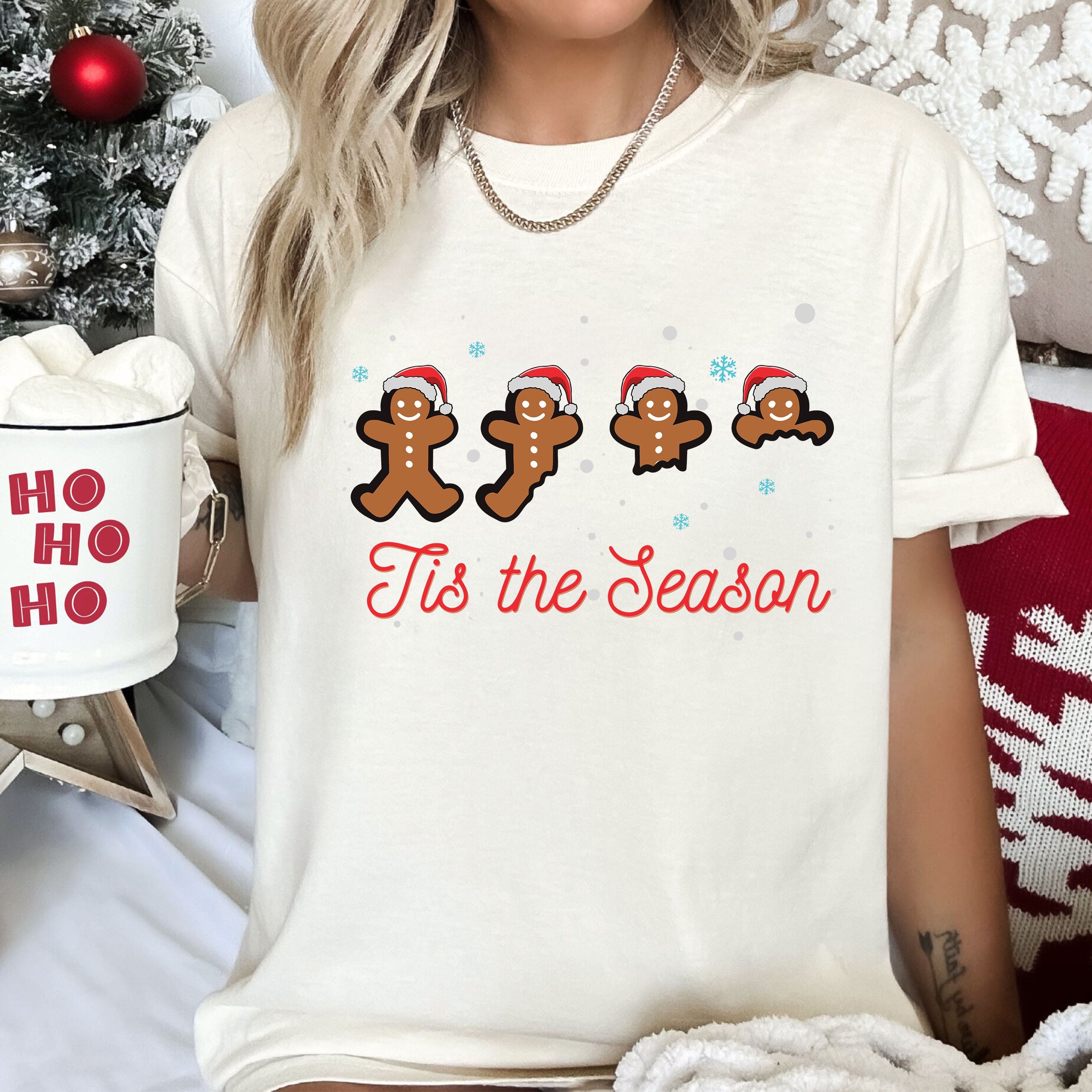 Tis The Season Retro Gingerbread Comfort Colors Tee