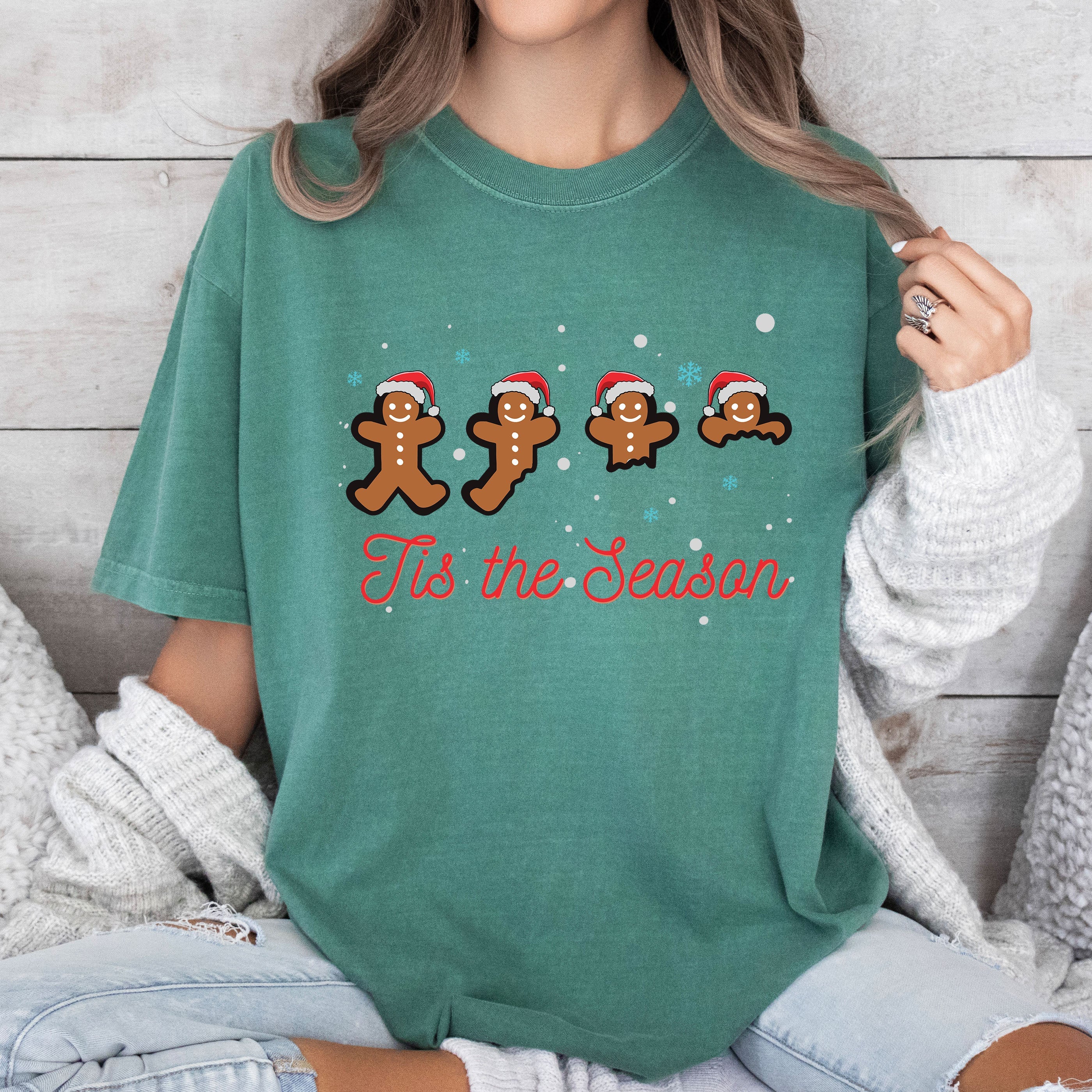 Tis The Season Retro Gingerbread Comfort Colors Tee