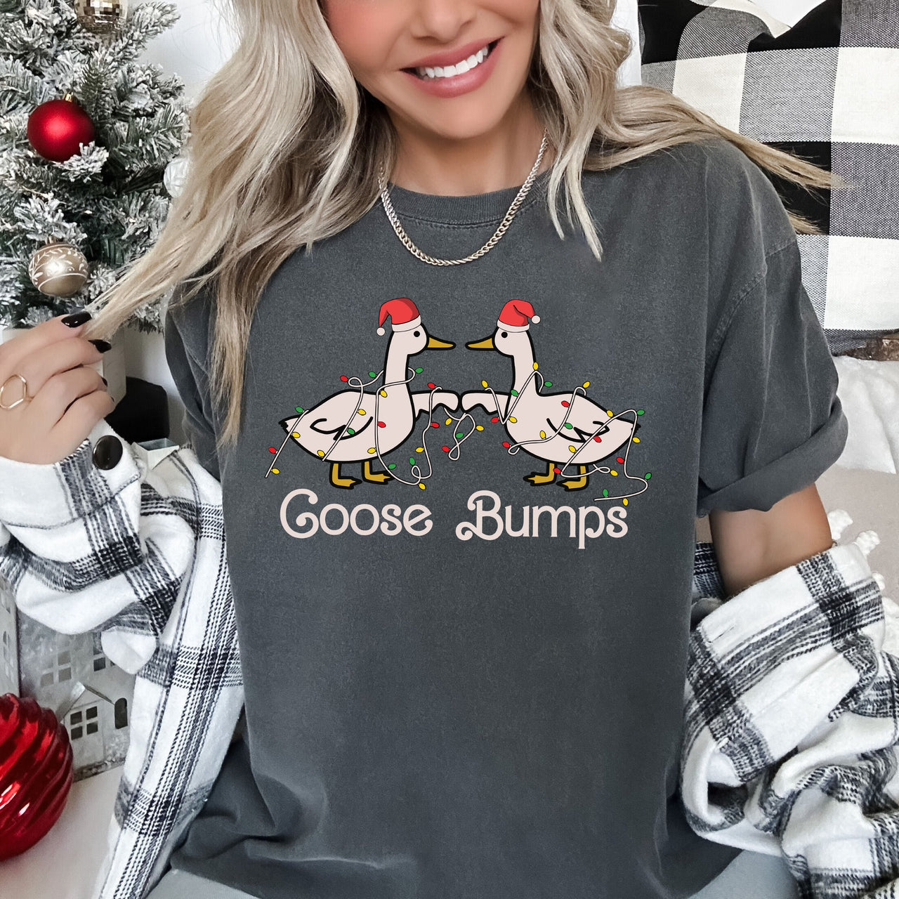 Goose Bumps Retro Classic Christmas Holiday Edition Print Limited Release Comfort Colors Tee
