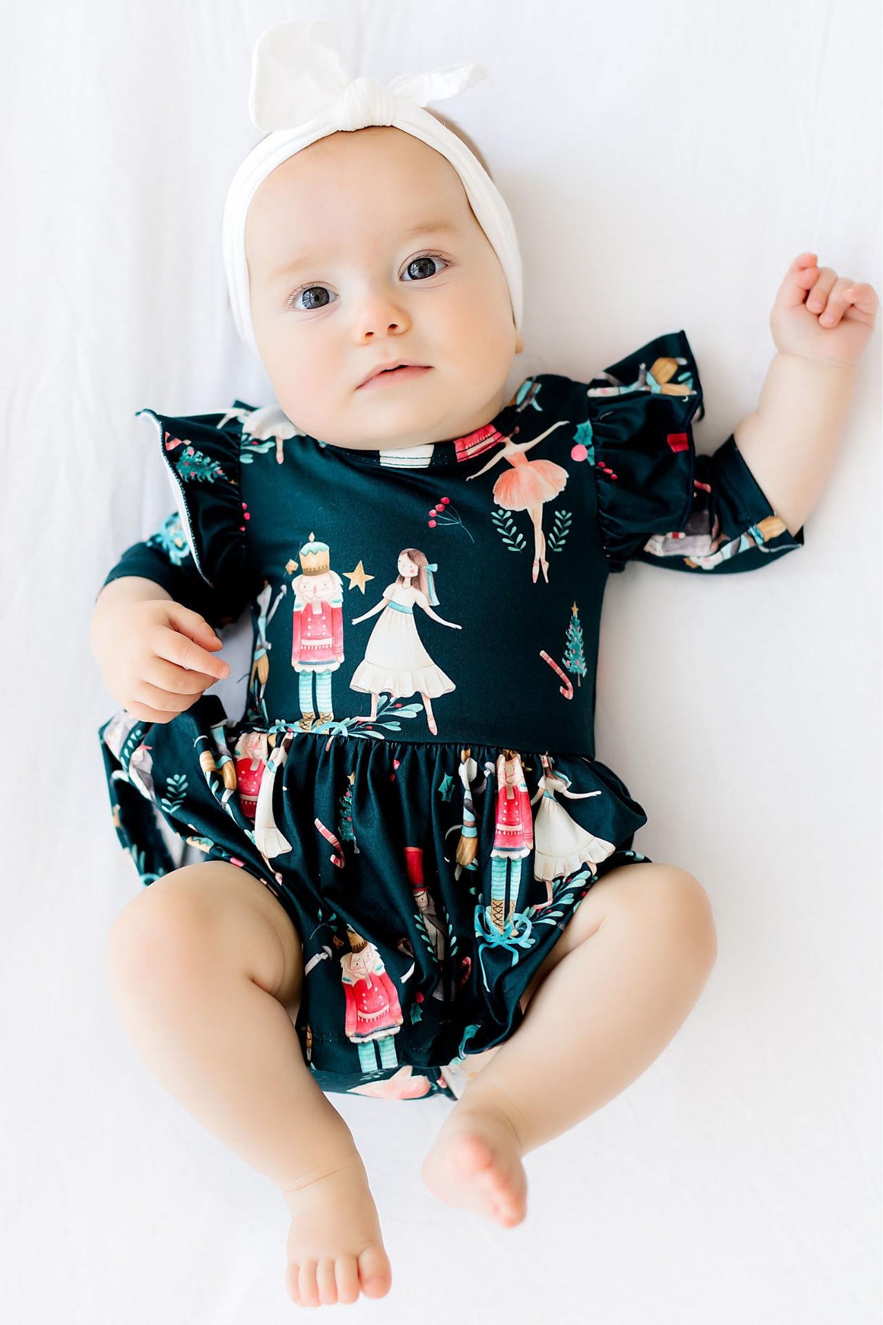 Christmas Ballet 3/4 Sleeve Flutter Twirl Bodysuit