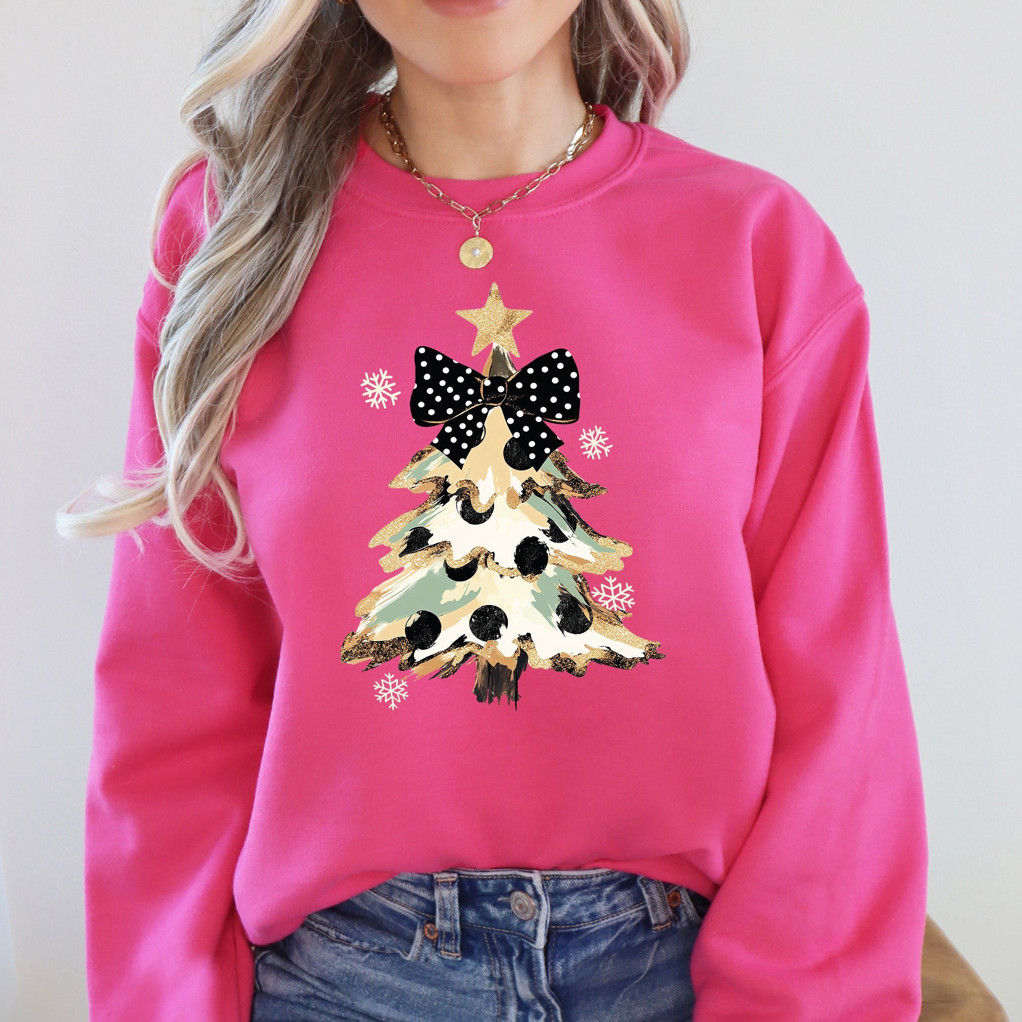 Christmas Camo Tree Santa Coquette Ribbon Festive Retro Cozy Graphic Seasonal Sweatshirt