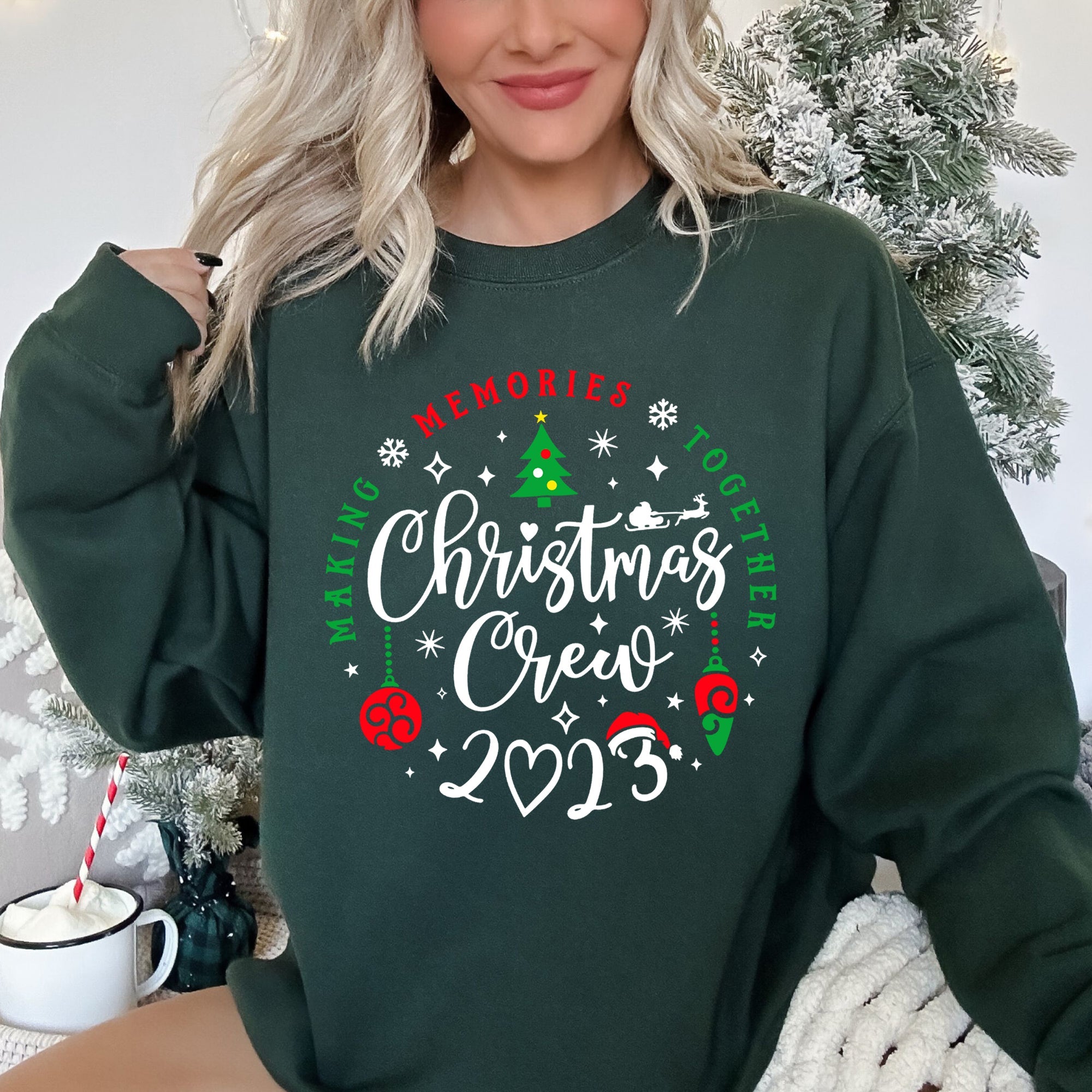 Christmas Crew Family Festive Cheer Togetherness Verses Traditions Holiday Warmth Celebration For All Sweatshirt