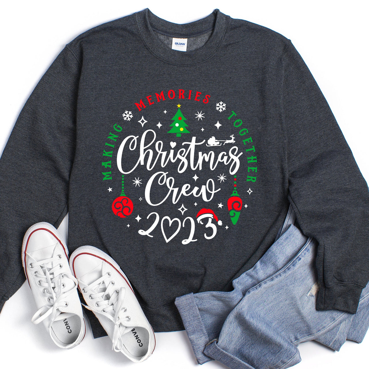 Christmas Crew Family Festive Cheer Togetherness Verses Traditions Holiday Warmth Celebration For All Sweatshirt