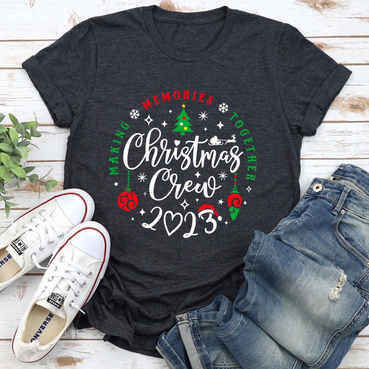 Christmas Crew 2023 Family Making Memories During The Holidays Celebrating Togetherness And Holiday Joy Graphic Tee
