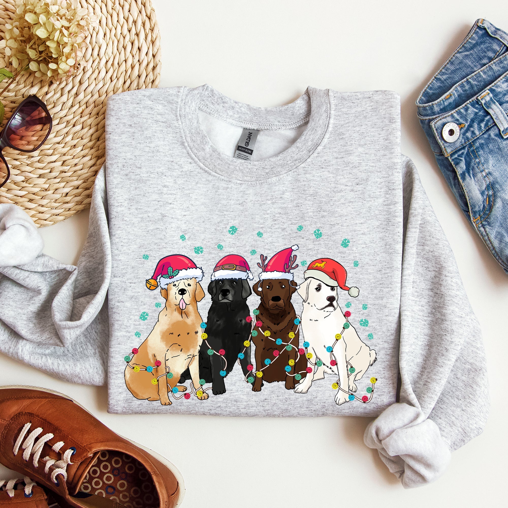 Christmas Dogs Labrador Santa Claus For Dog Lovers And Pet Parents Festive Seasonal Sweatshirt