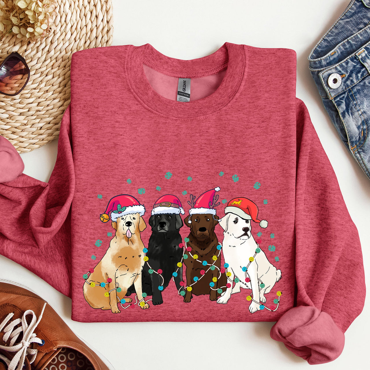 Christmas Dogs Labrador Santa Claus For Dog Lovers And Pet Parents Festive Seasonal Sweatshirt