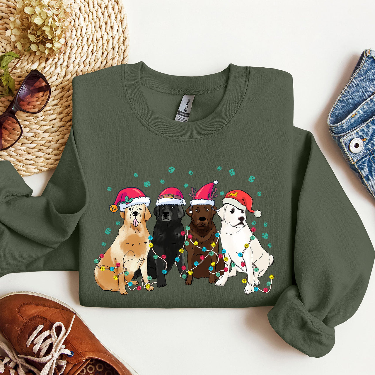 Christmas Dogs Labrador Santa Claus For Dog Lovers And Pet Parents Festive Seasonal Sweatshirt