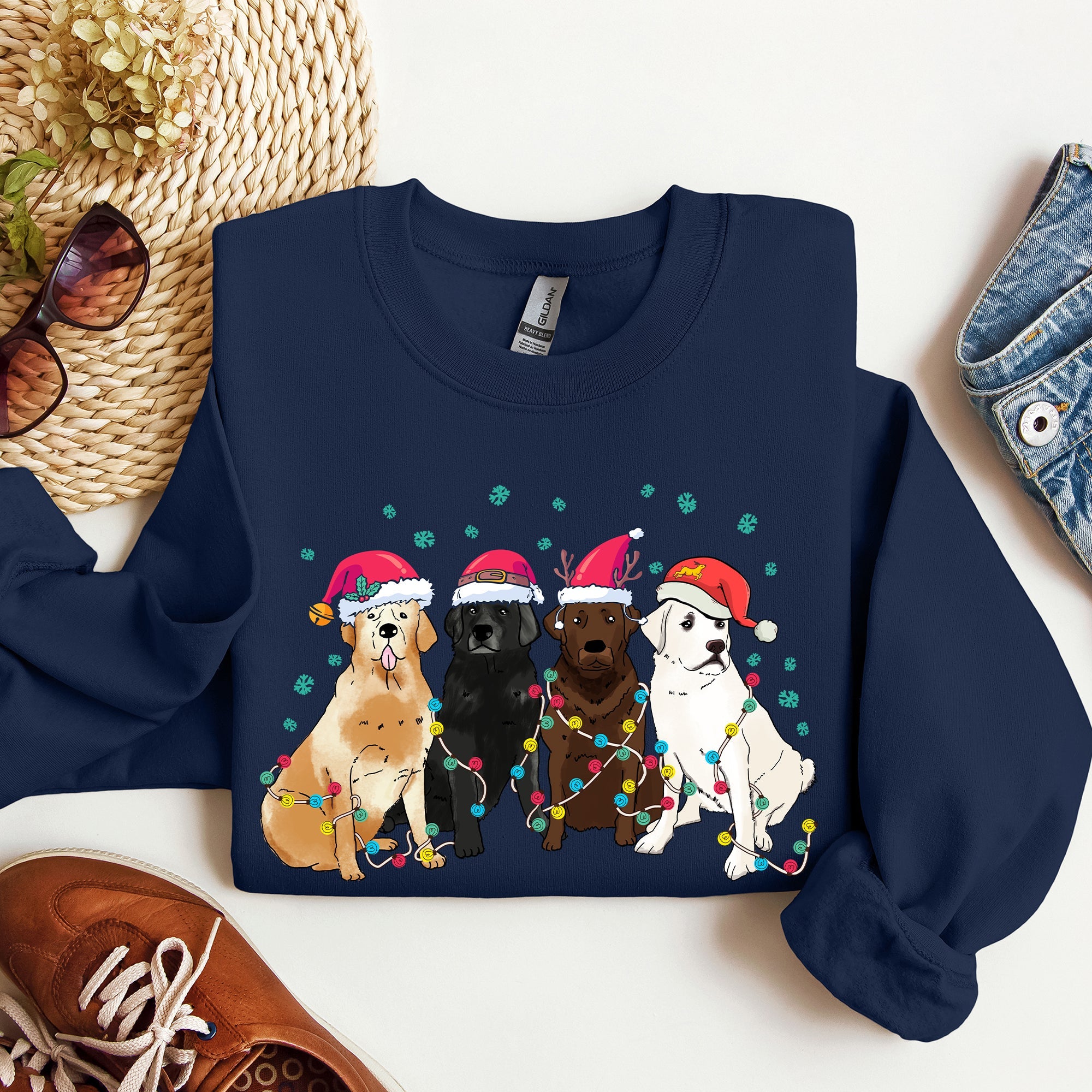 Christmas Dogs Labrador Santa Claus For Dog Lovers And Pet Parents Festive Seasonal Sweatshirt