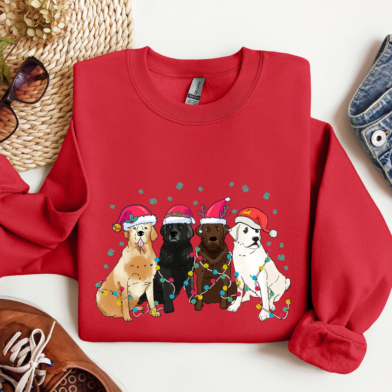Christmas Dogs Labrador Santa Claus For Dog Lovers And Pet Parents Festive Seasonal Sweatshirt