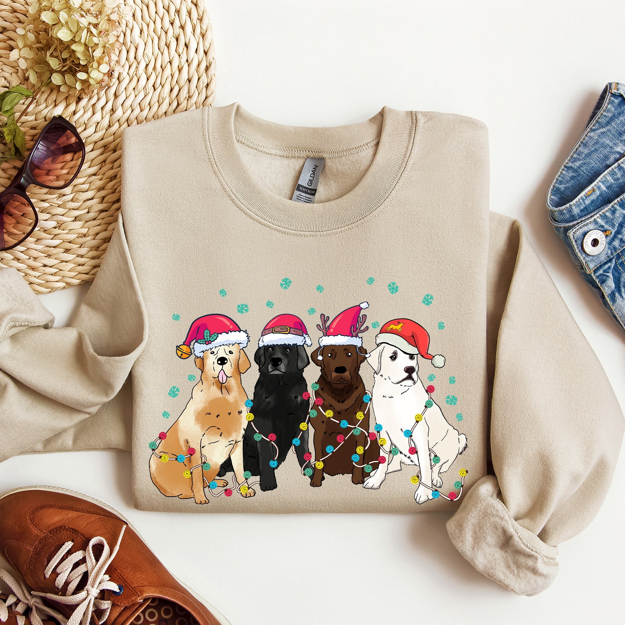 Christmas Dogs Labrador Santa Claus For Dog Lovers And Pet Parents Festive Seasonal Sweatshirt