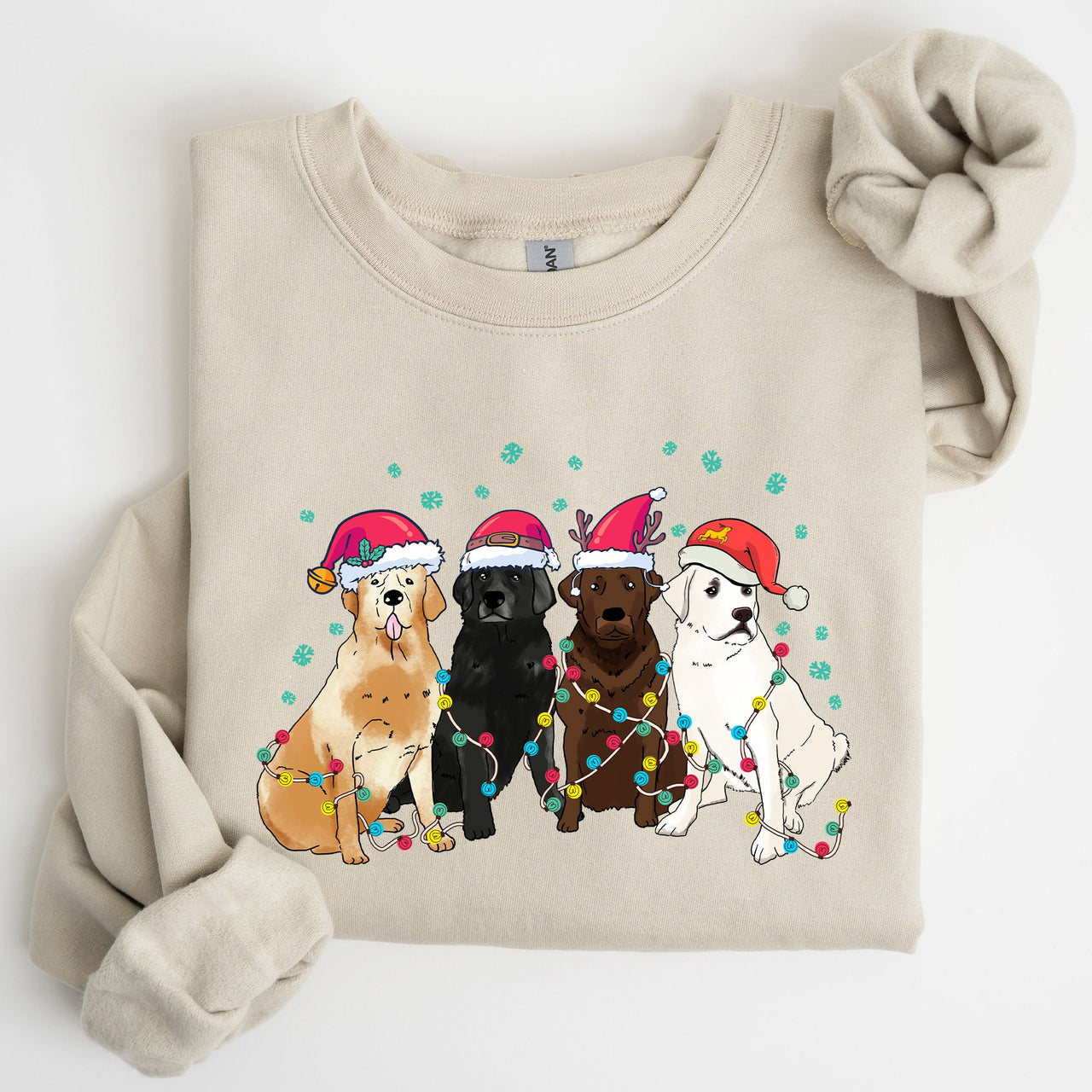 Festive Christmas Dogs And Puppies For Dog Lovers Santa Winter Snow Xmas Joyful Season Sweatshirt