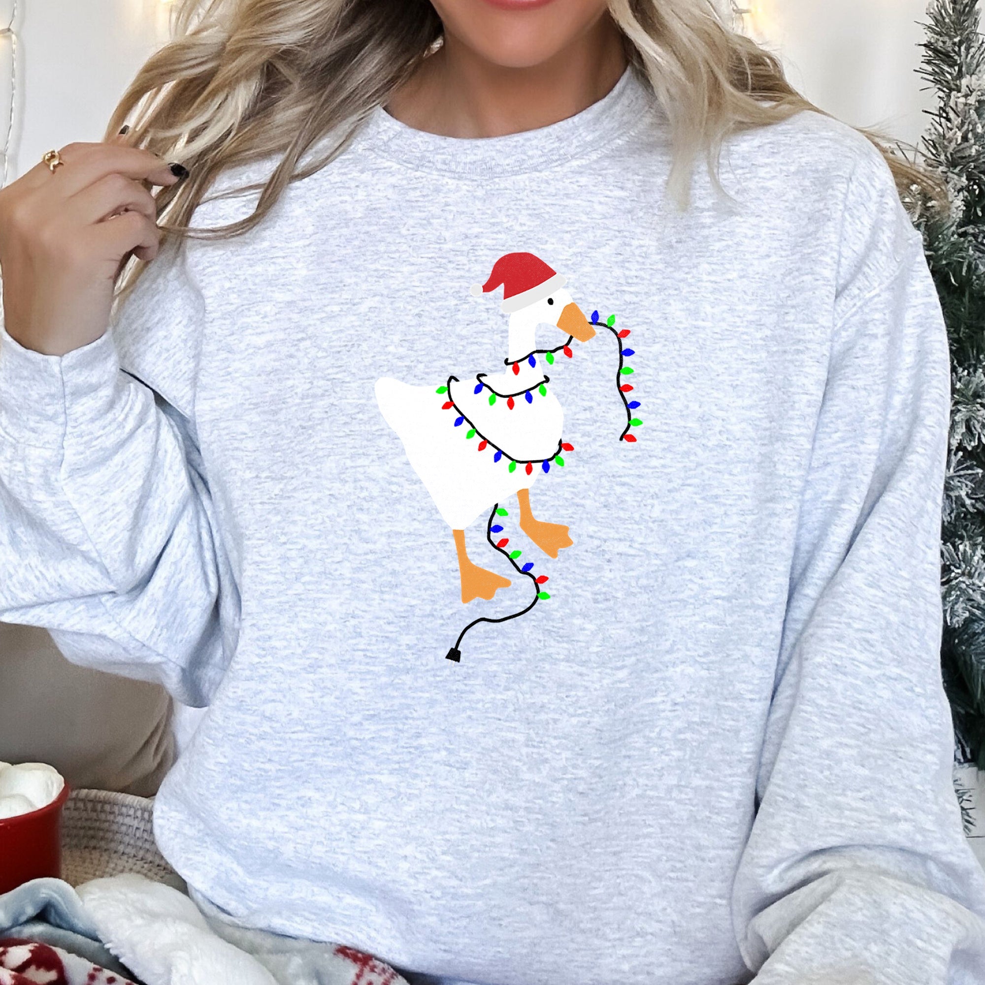 Christmas Goose Lights Retro Festive Holiday Design With Vintage Neon Accents Sweatshirt