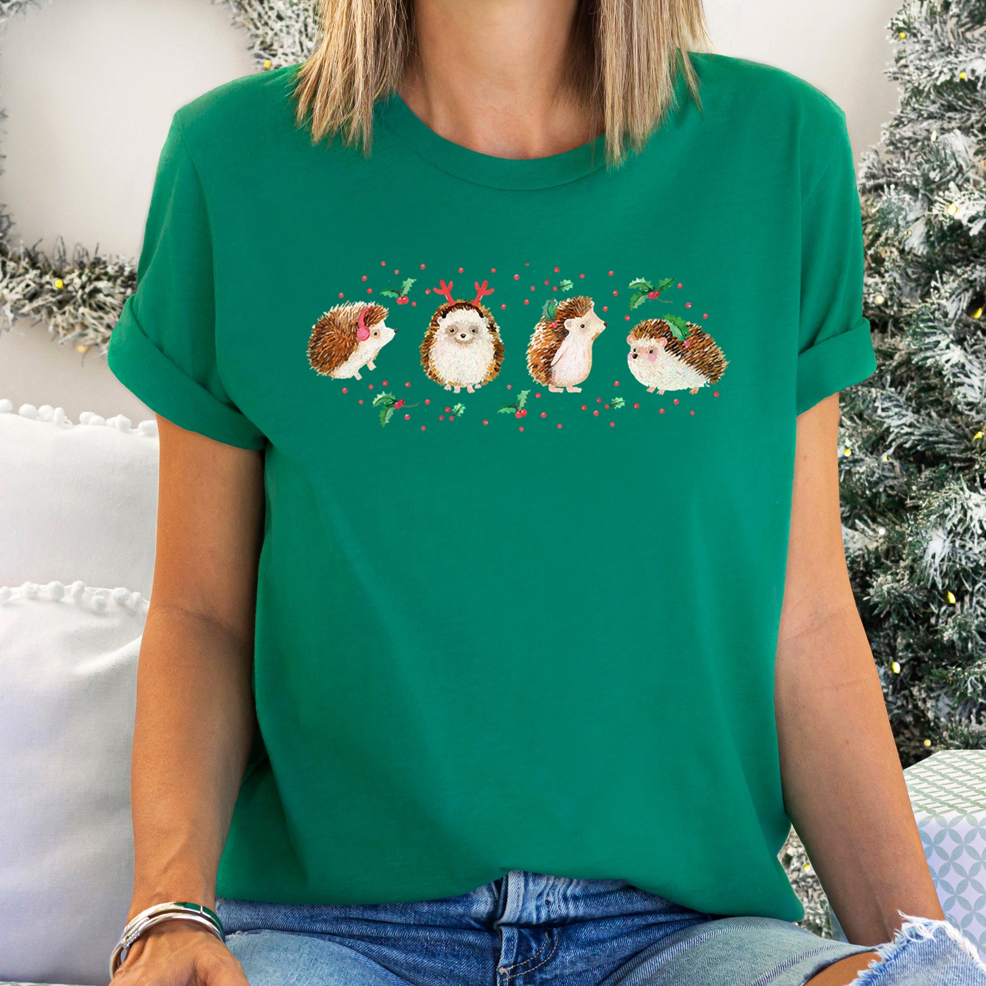 Christmas Hedgehog Graphic Tee