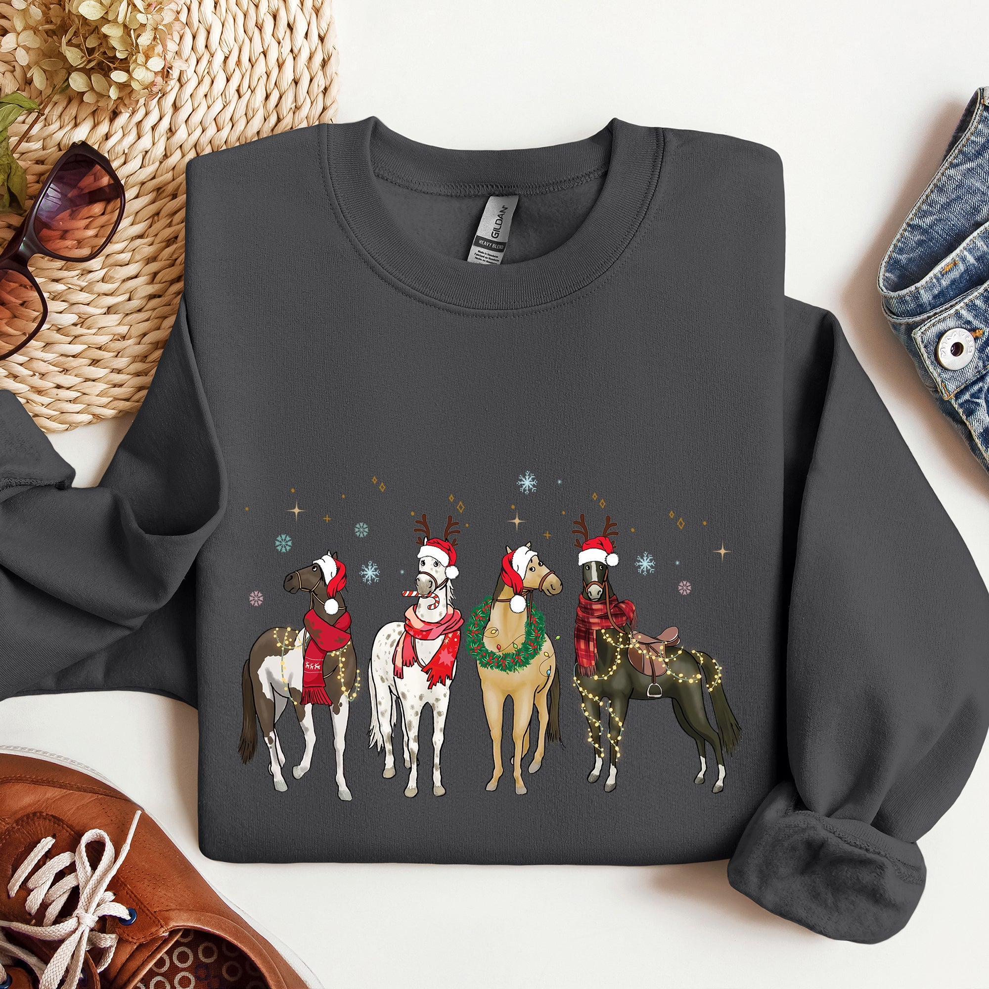 Christmas Horses Horse Lovers Santa Holiday Cheer Collection Official Sweatshirt