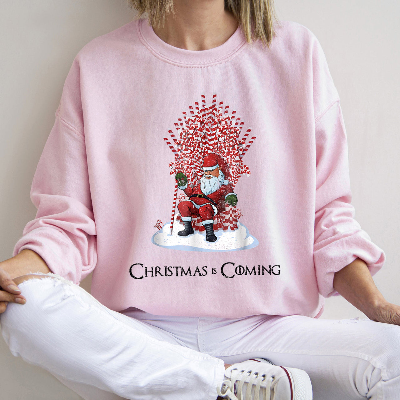 Christmas Is Coming Santa Throne Festive Cozy Fleece Edition Premium Limited Winter Holiday Sweatshirt