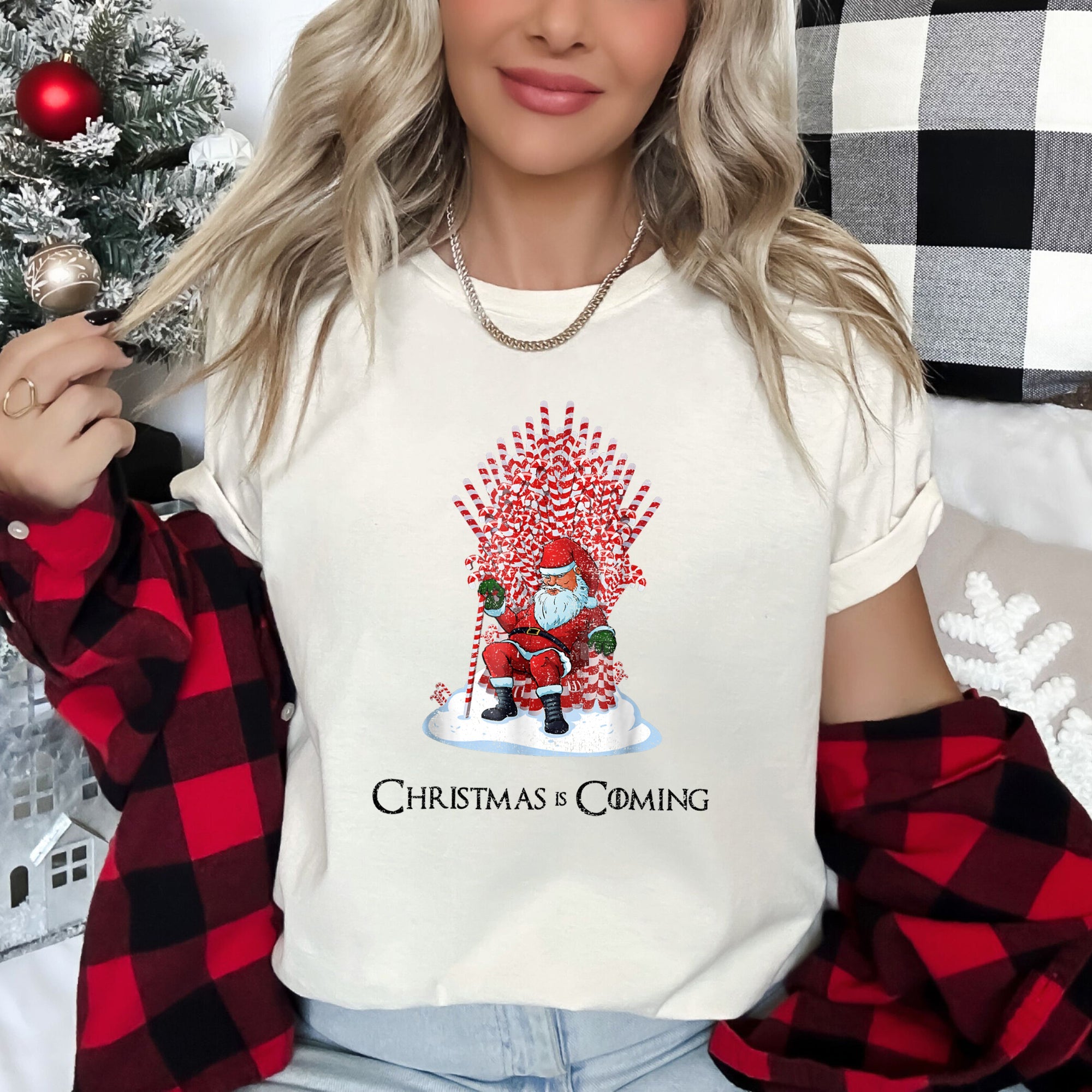 Christmas Is Coming, Santa, Throne Game Deluxe Holiday Limited Edition Graphic Tee