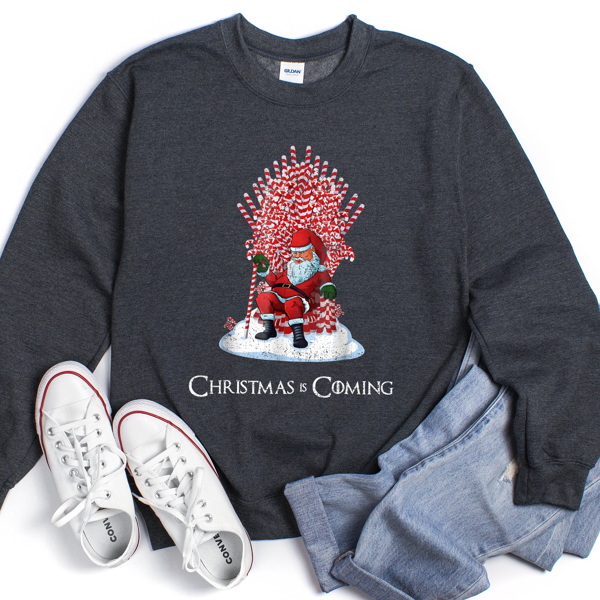 Christmas Is Coming Santa Throne Game Holiday Countdown Edition Sweatshirt