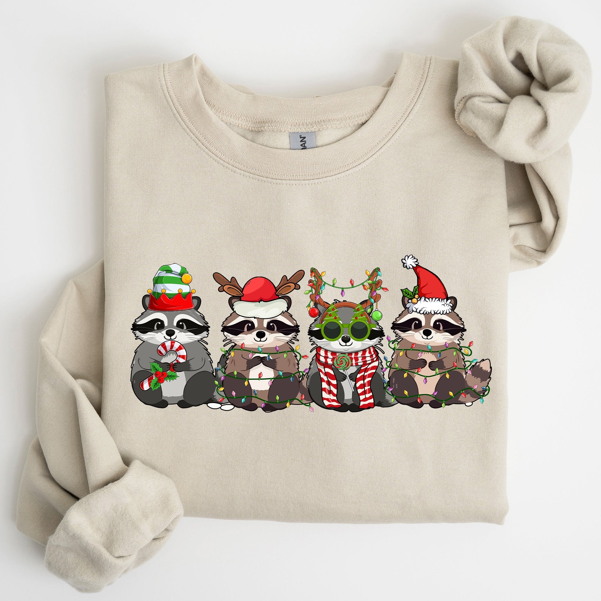 Christmas Raccoons Santa Winter Snow Xmas Raccoon Lovers Festive Cozy Holiday Cheer Sweatshirt