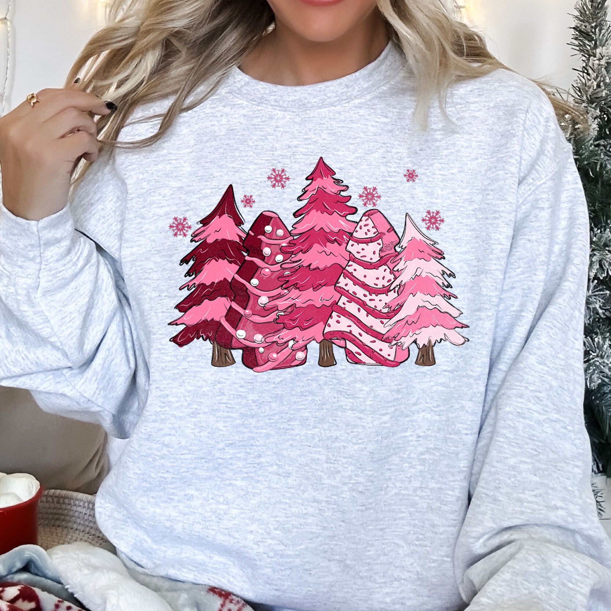 Christmas Snack Trees Pink Little Debbie Holiday Treats Classic Graphic Sweatshirt
