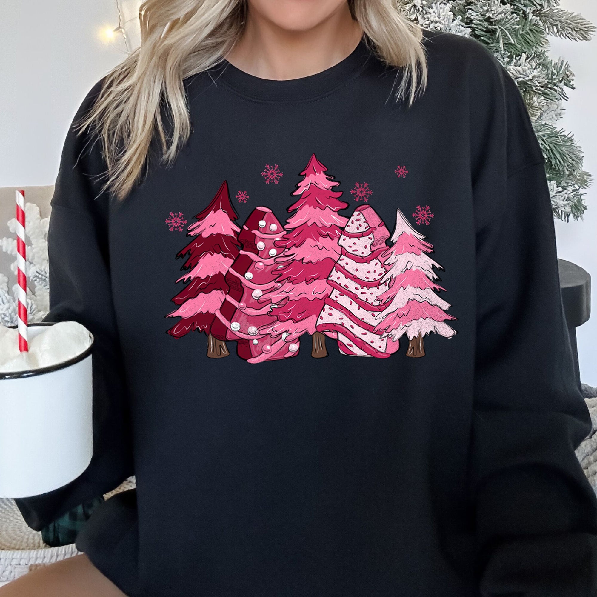 Christmas Snack Trees Pink Little Debbie Holiday Treats Classic Graphic Sweatshirt