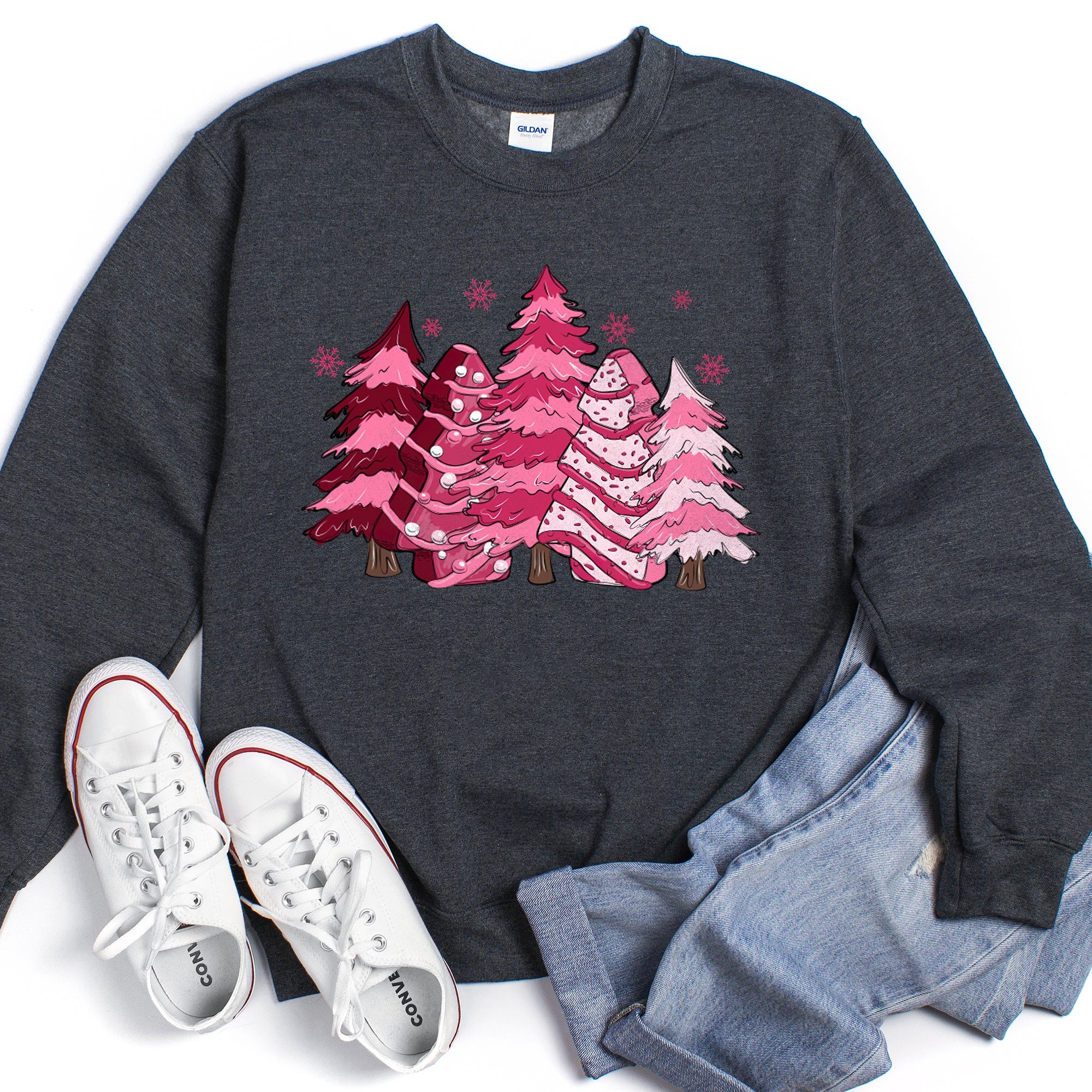 Christmas Snack Trees Pink Little Debbie Holiday Treats Classic Graphic Sweatshirt