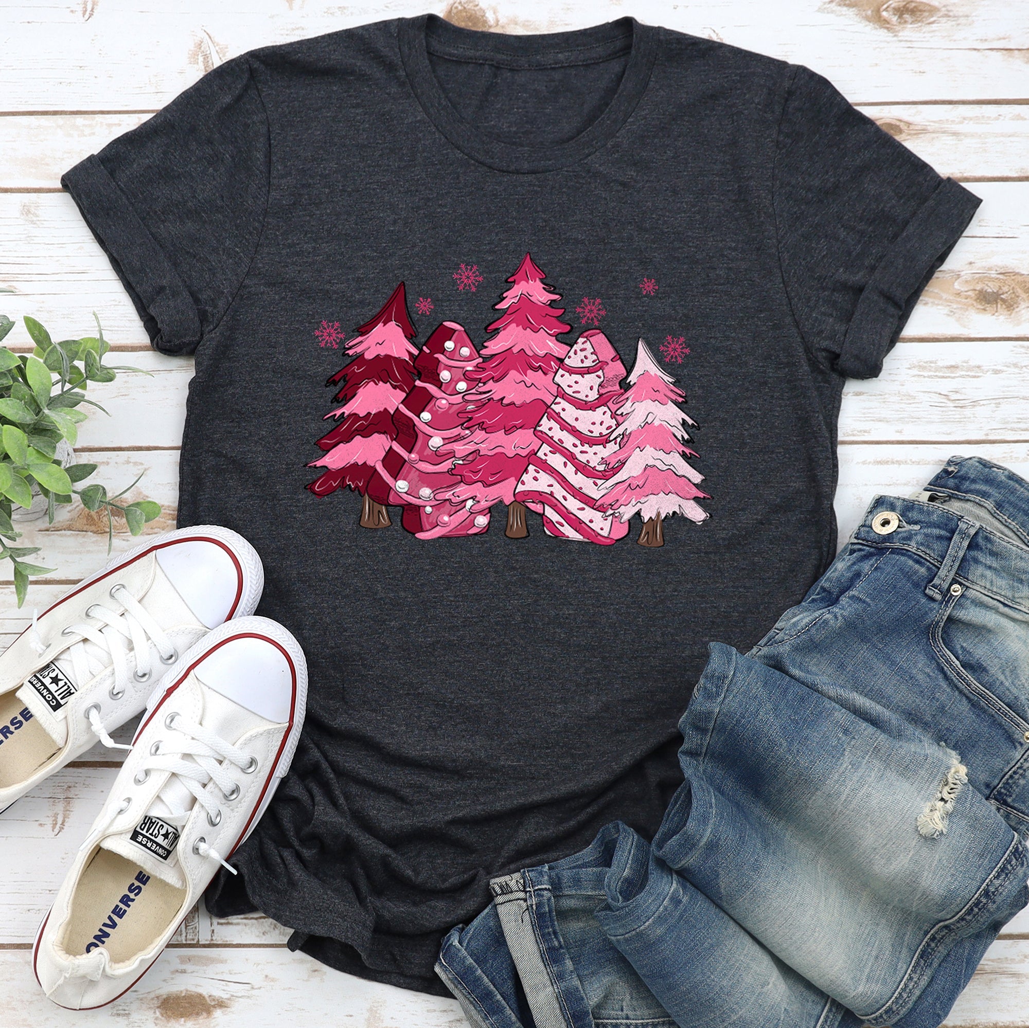 Christmas Snack Trees Holiday Edition Pixel Art and Cozy Holiday Cheer Graphic Tee