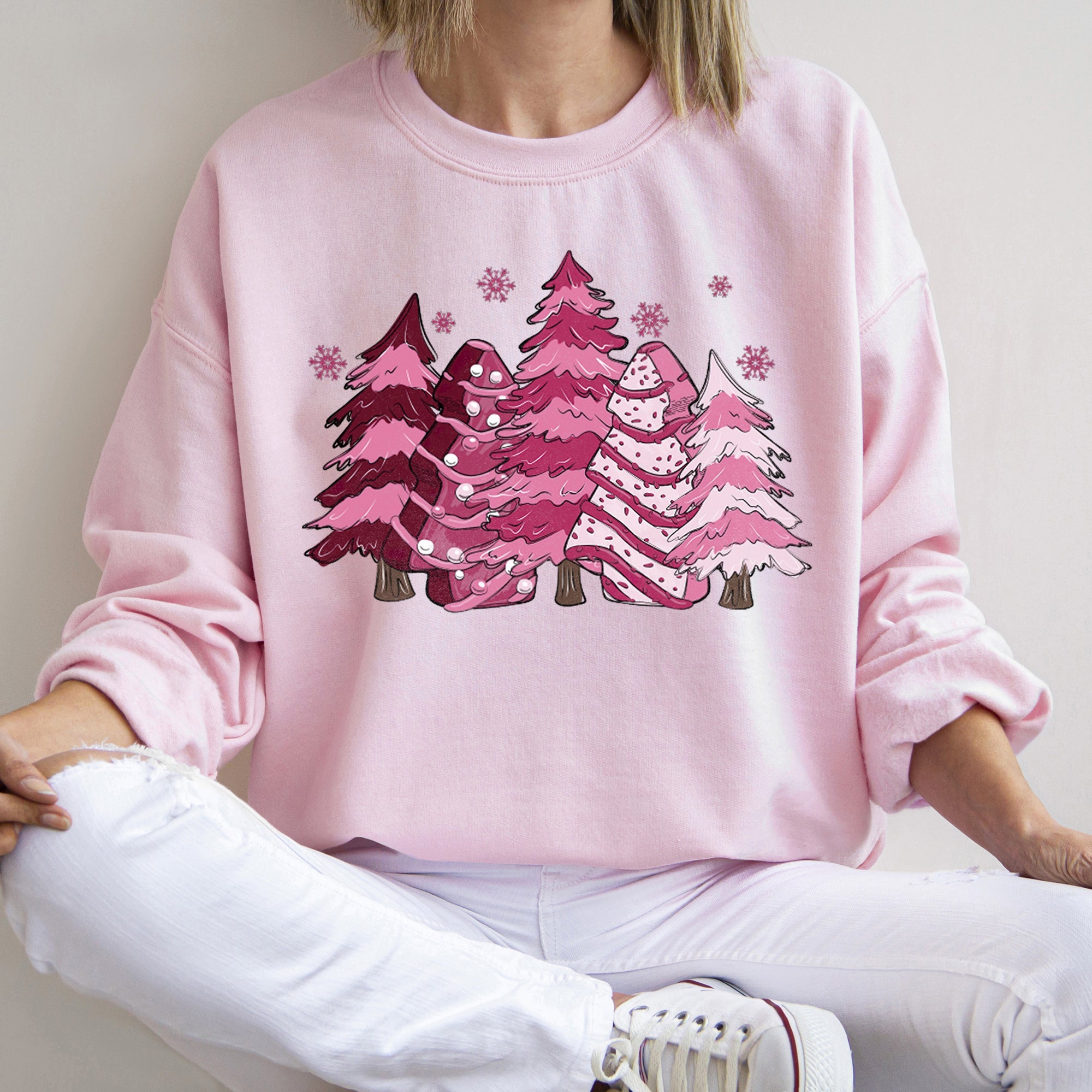 Christmas Snack Trees Pink Little Debbie Holiday Treats Classic Graphic Sweatshirt