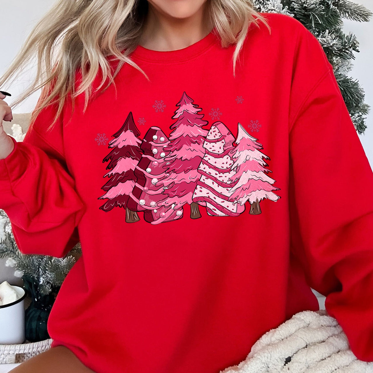 Christmas Snack Trees Pink Little Debbie Holiday Treats Classic Graphic Sweatshirt