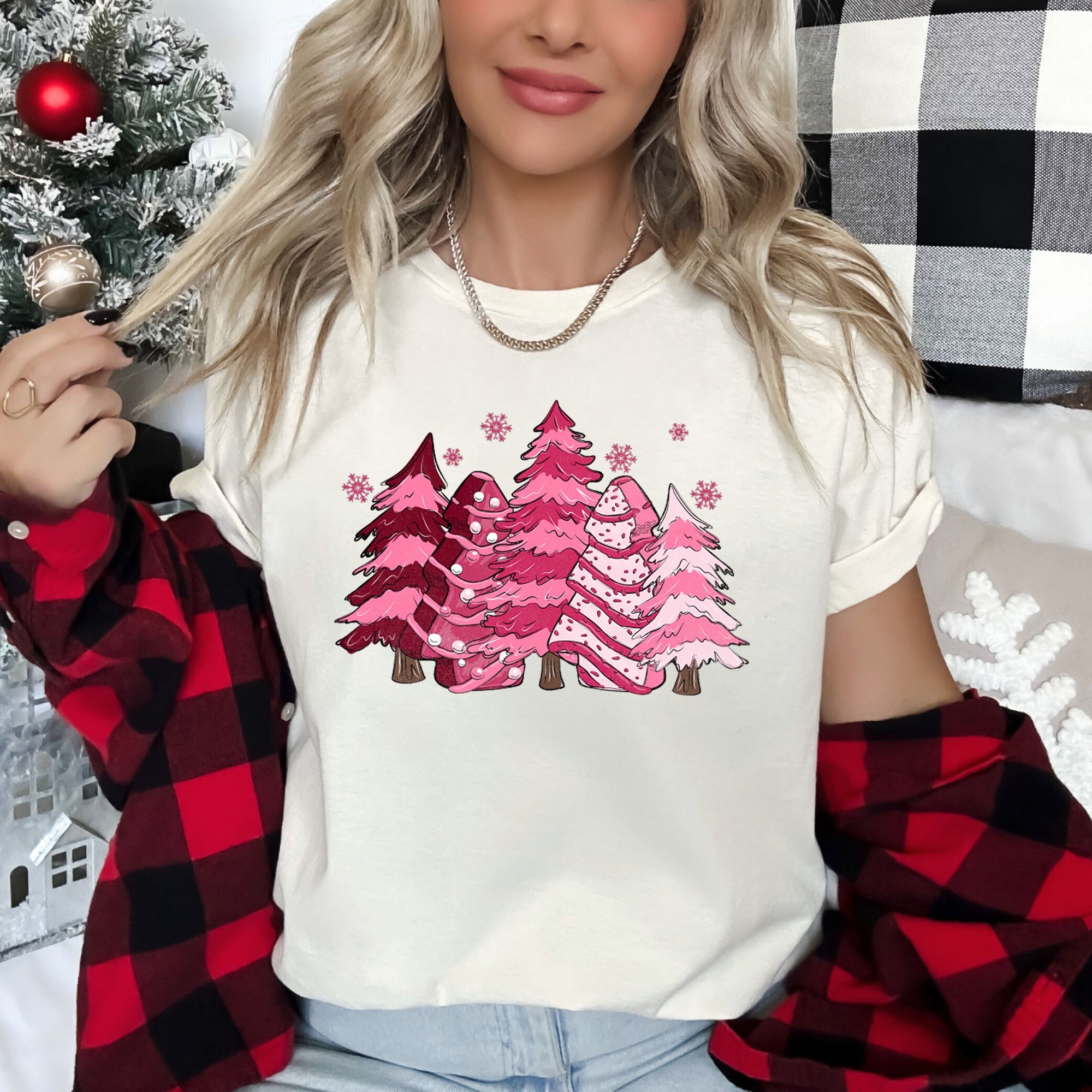 Christmas Snack Trees Holiday Edition Pixel Art and Cozy Holiday Cheer Graphic Tee
