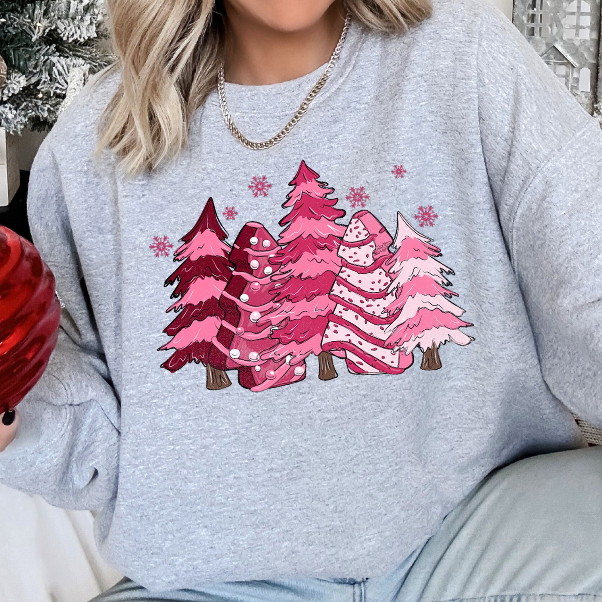 Christmas Snack Trees Pink Little Debbie Holiday Treats Classic Graphic Sweatshirt