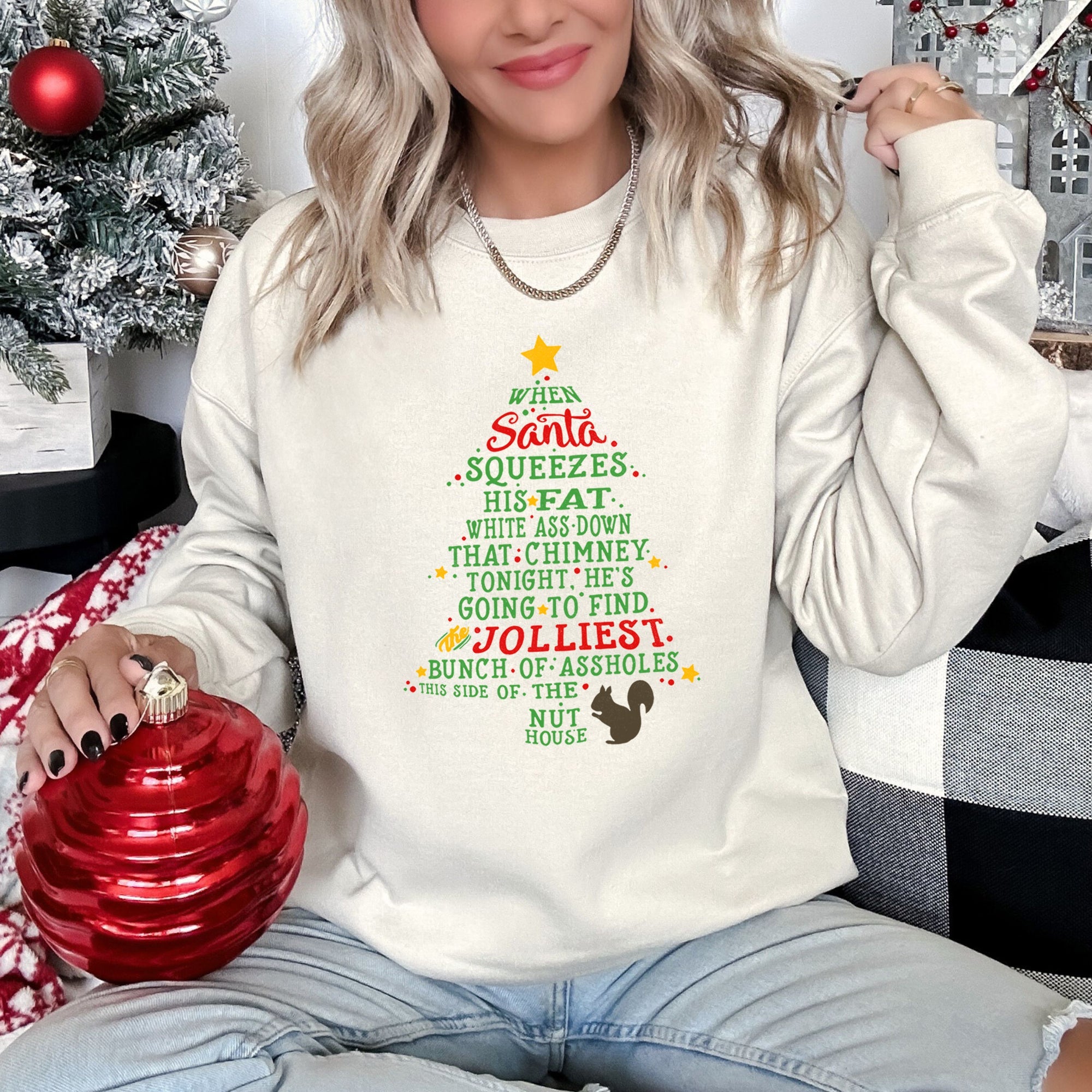 Christmas Vacation Quote Graphic Hilarious Holiday Quote For Cozy Season Comfort Fit Sweatshirt