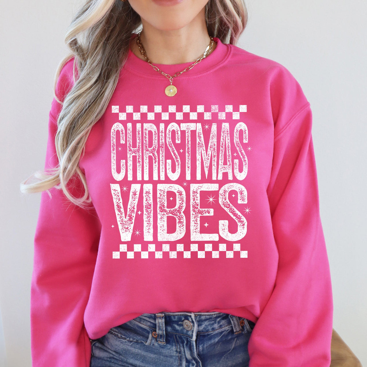 Christmas Vibes Retro Vintage Festive Cozy Holiday Spirit Graphic Premium Sweatshirt