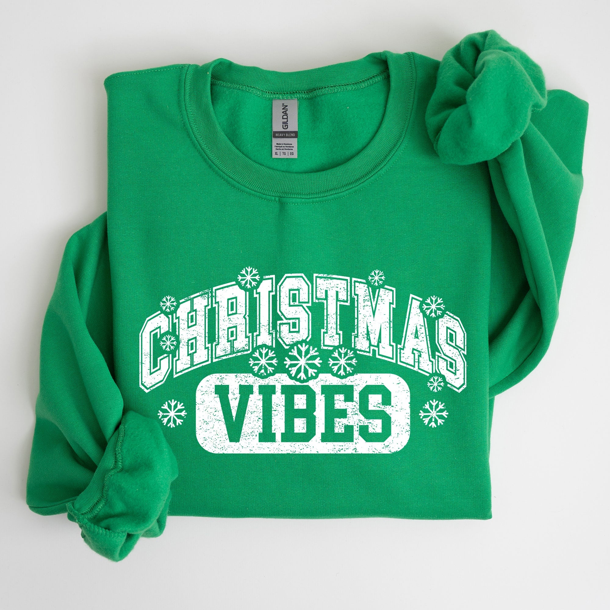 Christmas Vibes Snowflakes Retro Varsity Santa Snow Xmas Sweatshirt