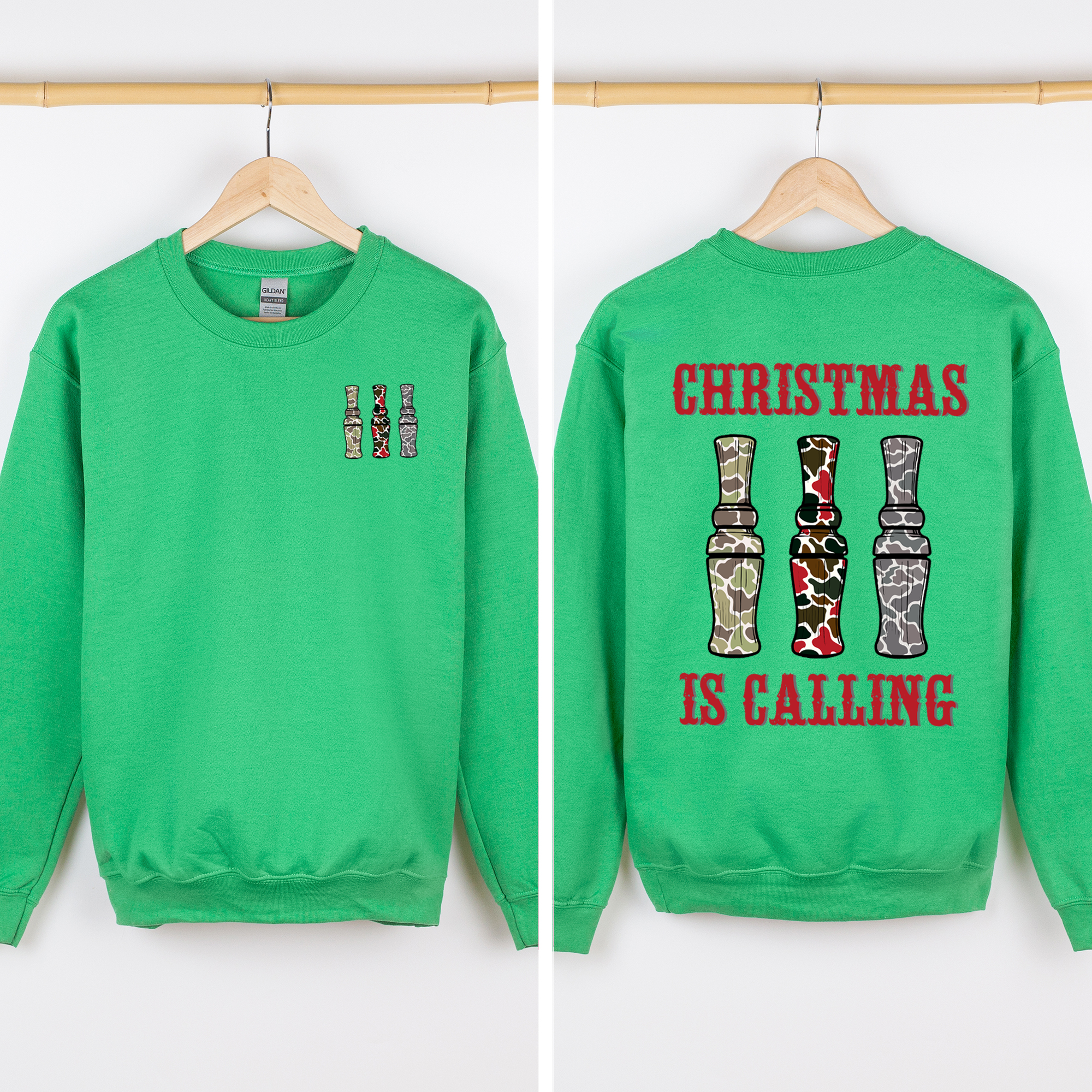 Christmas Is Calling Duck Season Hunting Retro Cozy Graphic Vintage Edition Sweatshirt