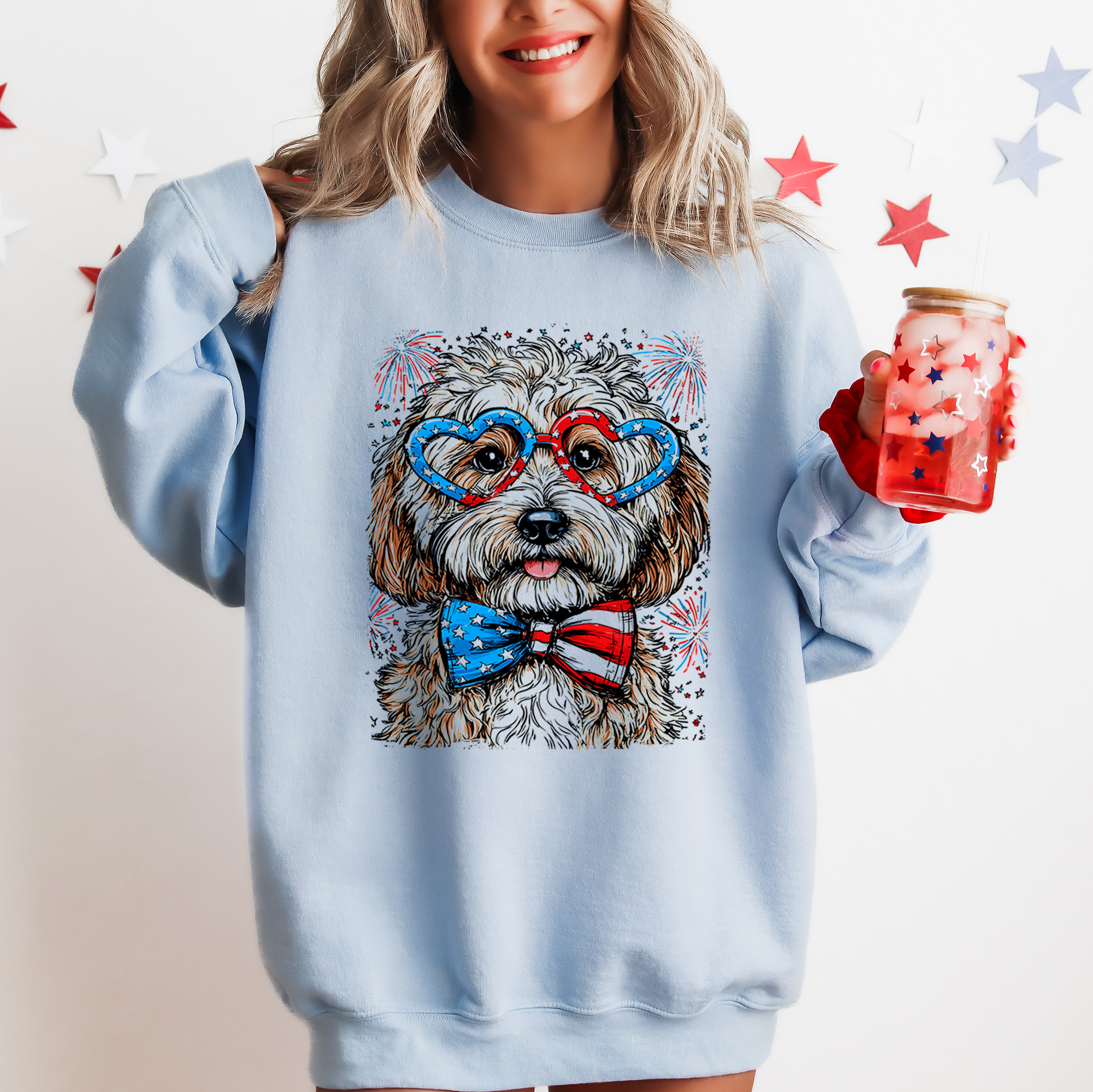 Cockapoo Patriotic Dog USA Pride 4th Of July Edition Celebration Collection Sweatshirt